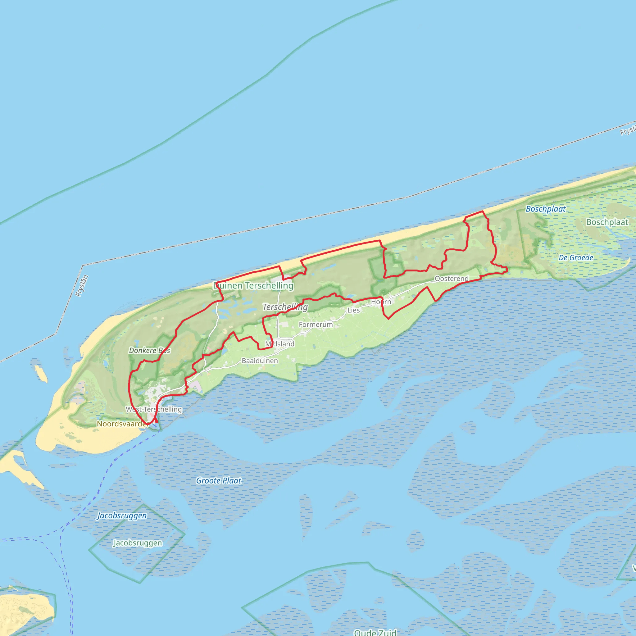 Dellewal, Duinweg Halfweg and Hoorner Kooiweg Loop mobile static map