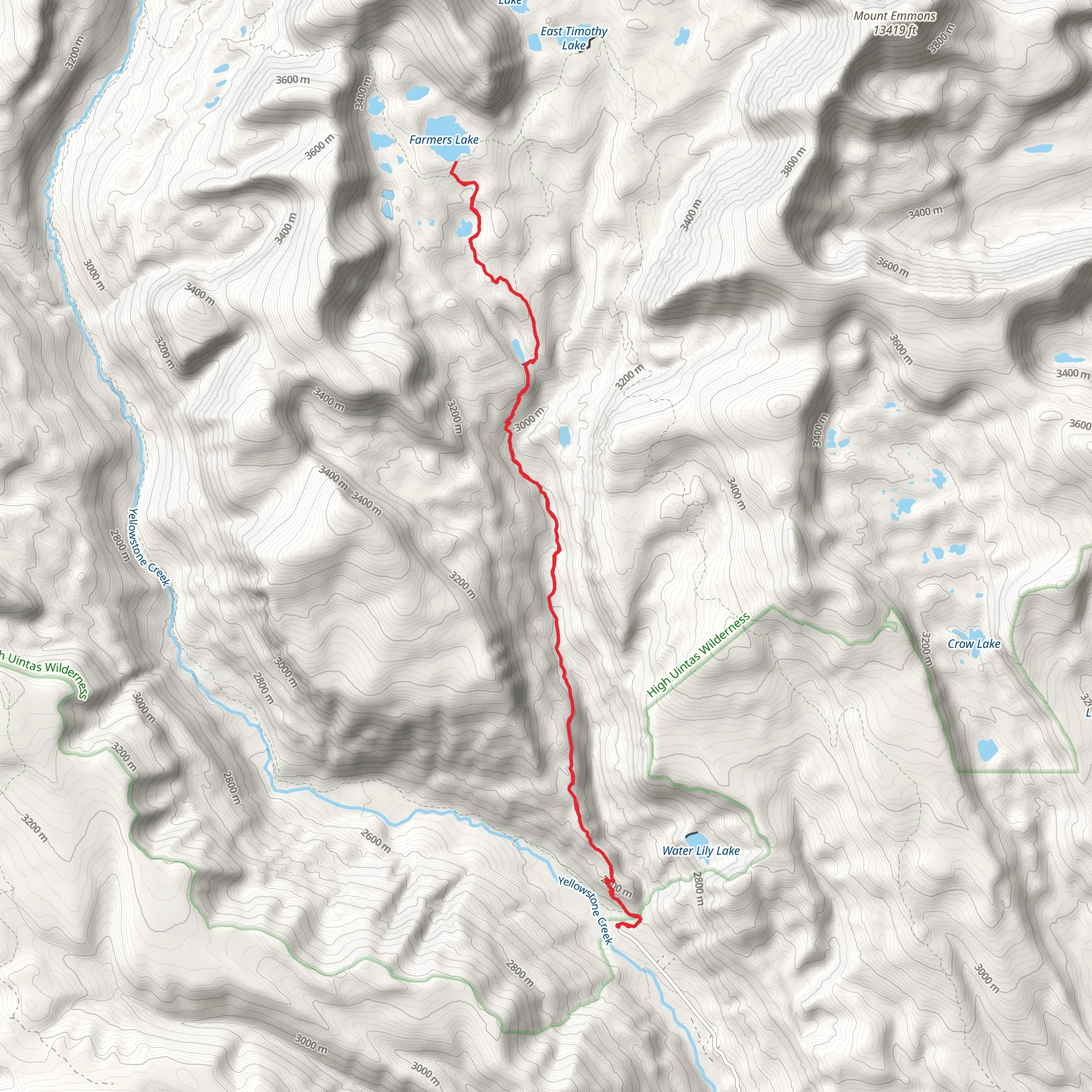 Farmers Lake via Swift Creek Trail mobile static map