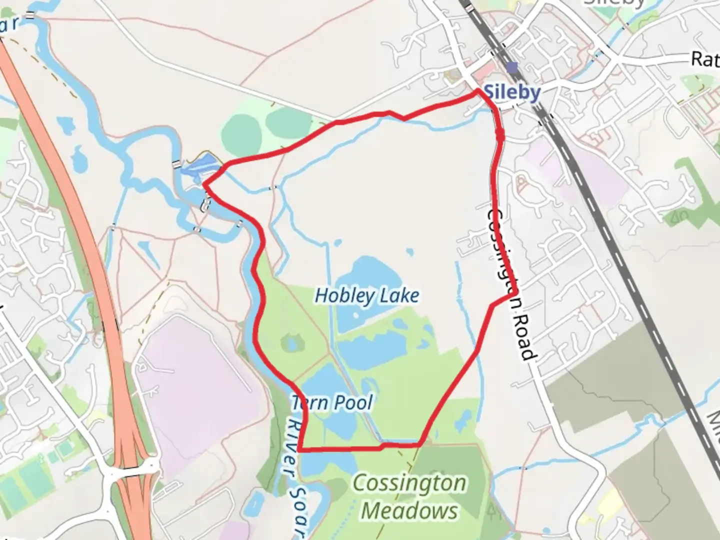 An image depicting the trail Hobley Lakes and Tern Pool Loop and its surrounding area.