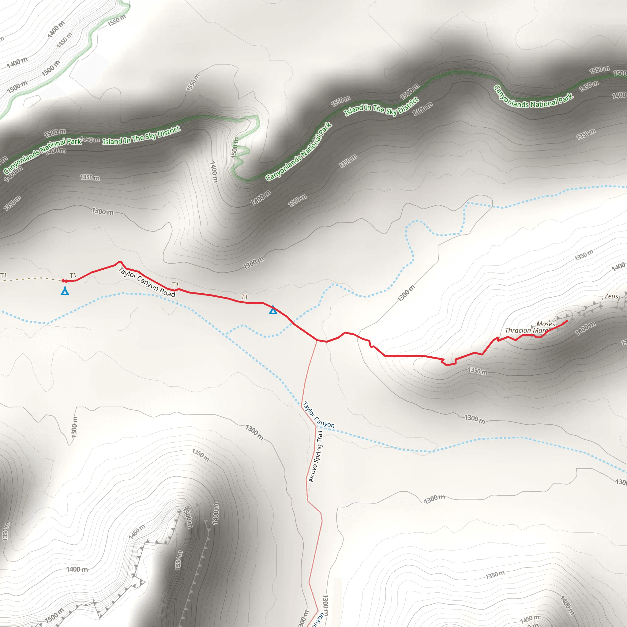 Moses and Zeus Trail mobile static map