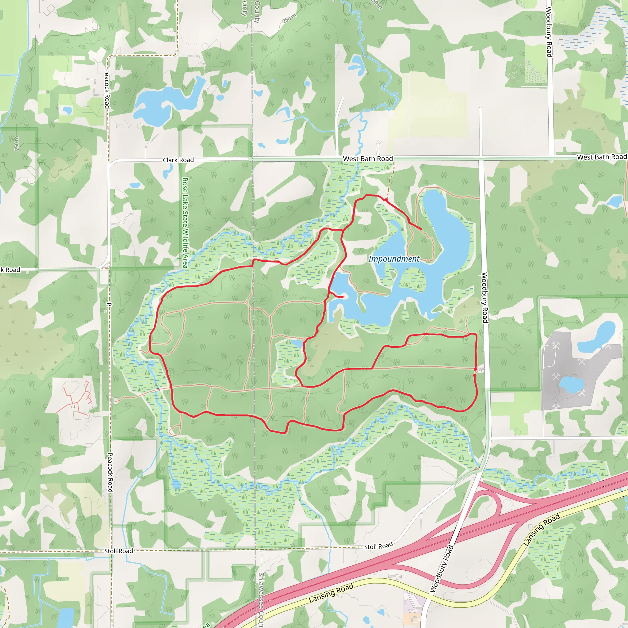 Impoundment via Woodbury Loop mobile static map