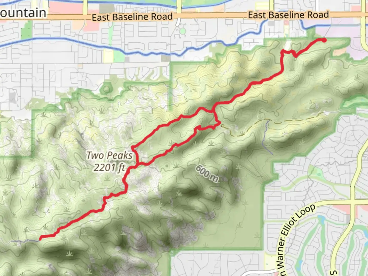 An image depicting the trail Javelina Canyon Trail, Pima Wash Creek and National Trail and its surrounding area.