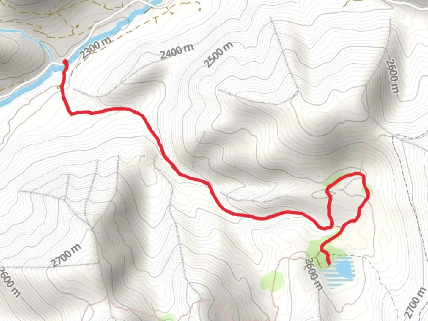 An image depicting the trail Forest Lake via Shaffer Fork Road and its surrounding area.