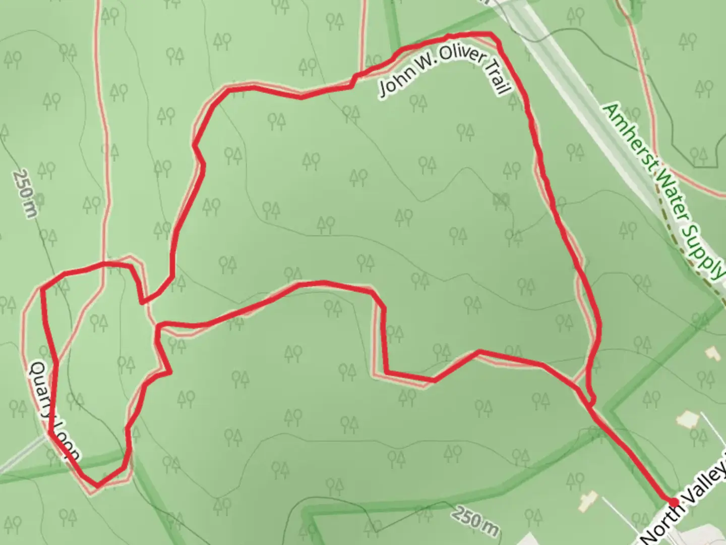 An image depicting the trail John W Oliver Trail Loop and its surrounding area.