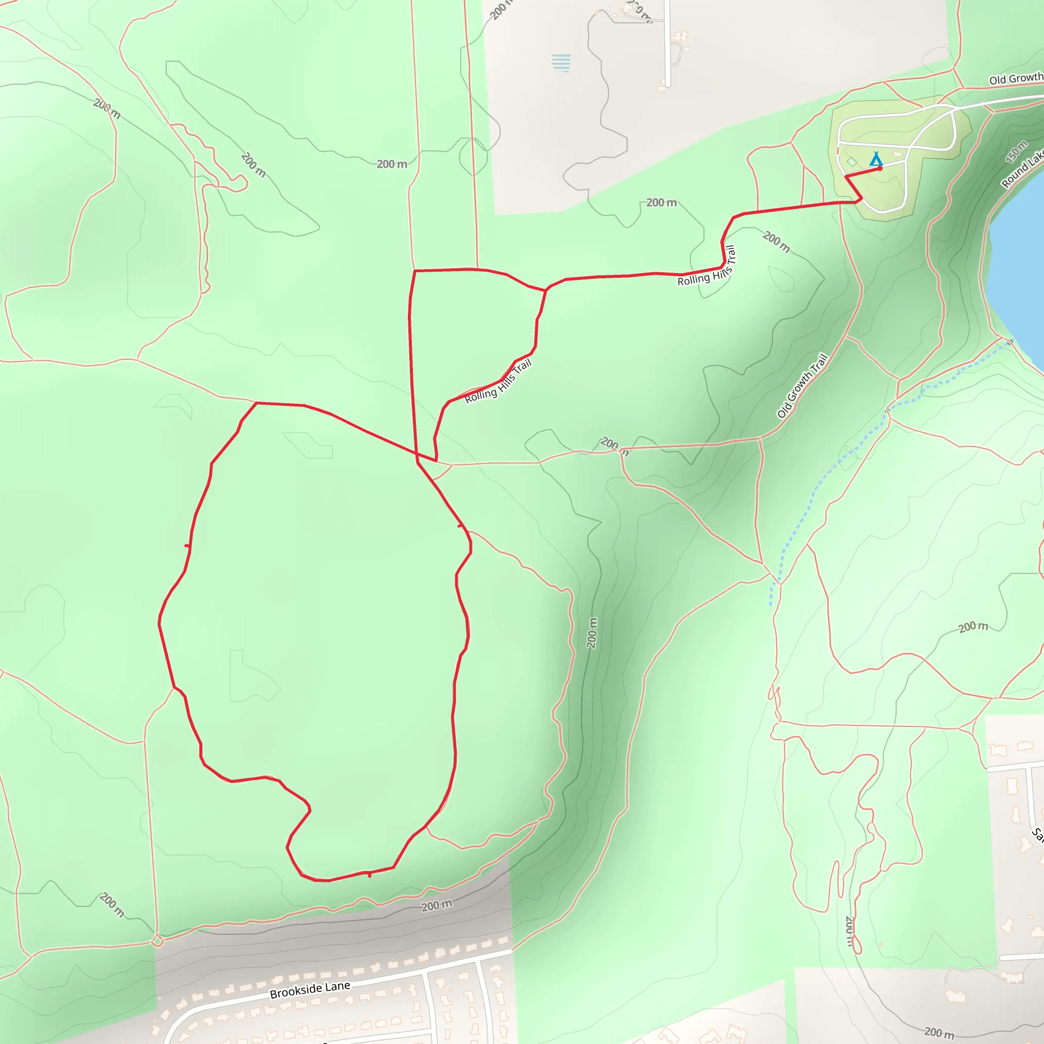 Farmer's Hill Trail Loop from Rolling Hills Camping Area mobile static map