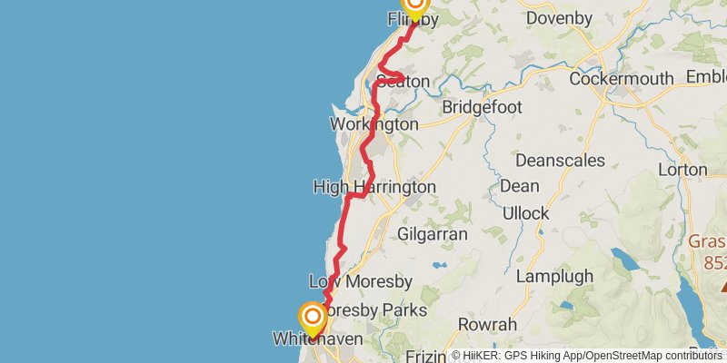 Ravenglass to Bowness-on-Solwayvia England Coast Path stage 3 Map