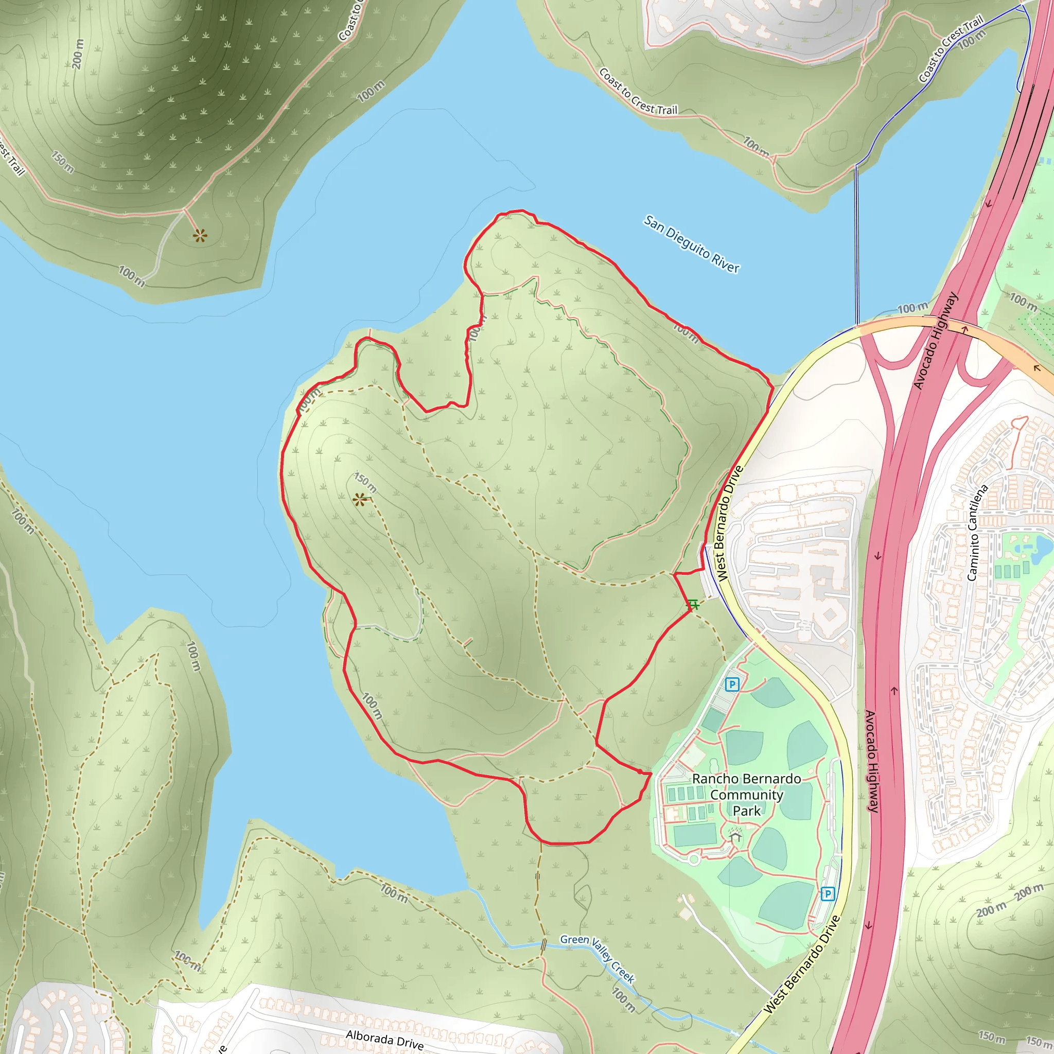 Rancho Bernardo Community Park Loop mobile static map