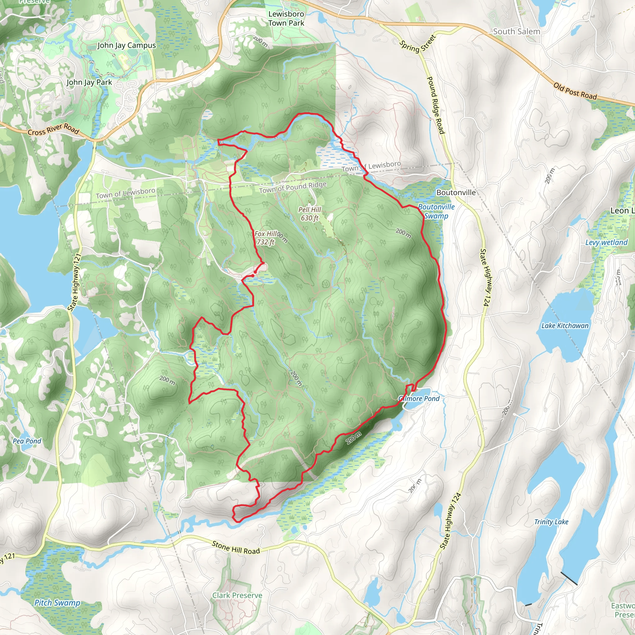 Fox Hill, Gillmore Pond and Kimberly Bridge Loop mobile static map