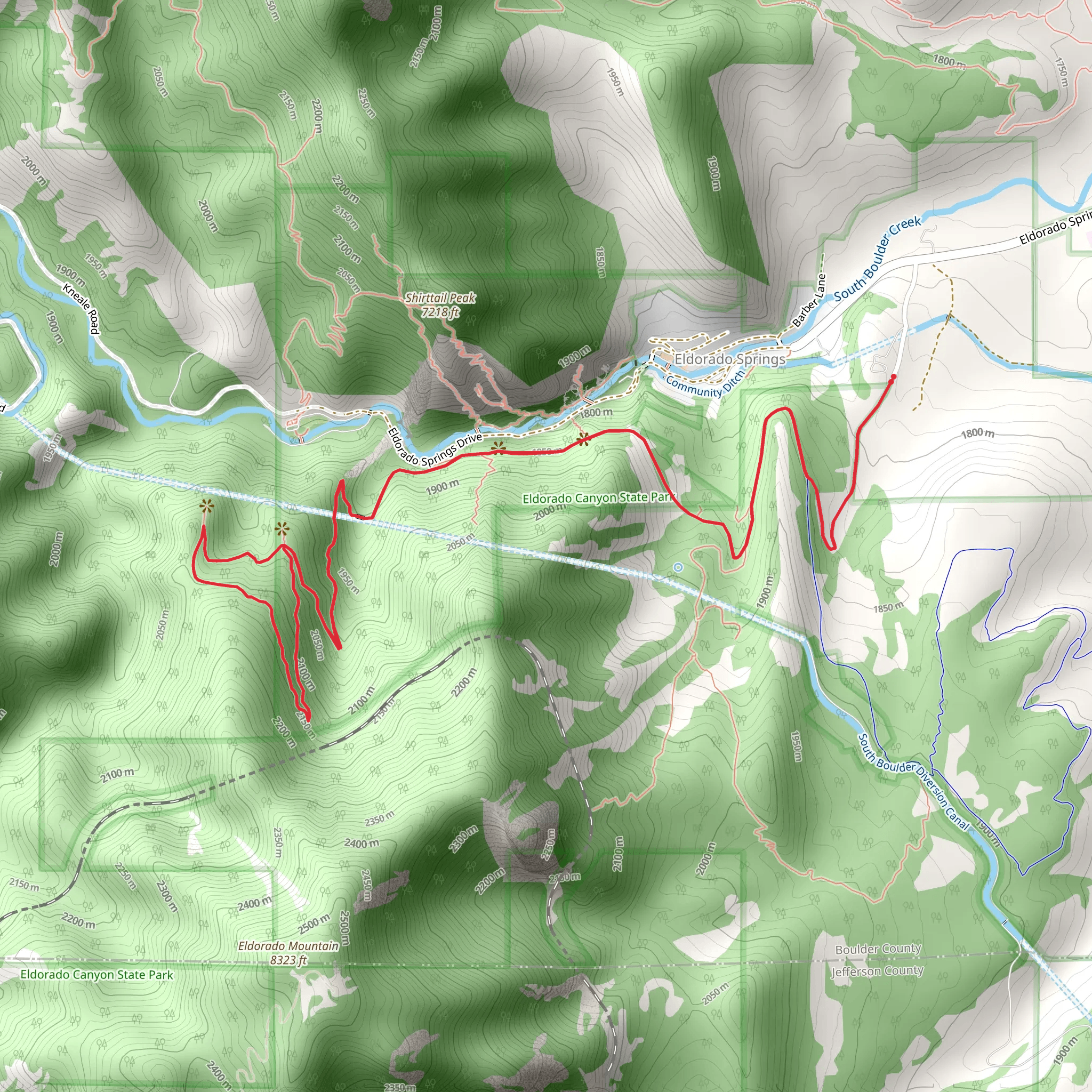 Fowler Lane and RattleSnake Gulch Trail mobile static map