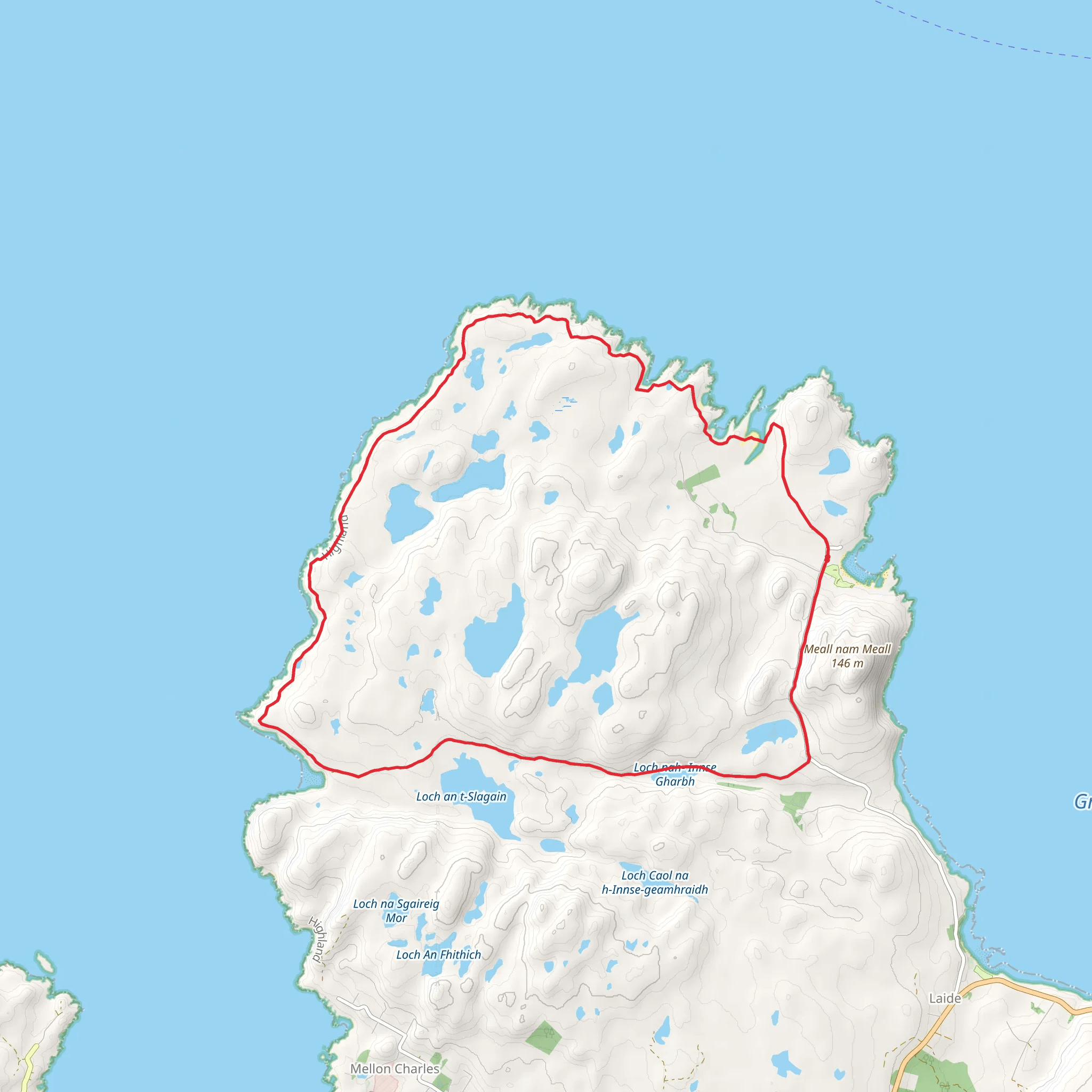 Mellon Udrigle Beach and Rubha Mor Loop mobile static map
