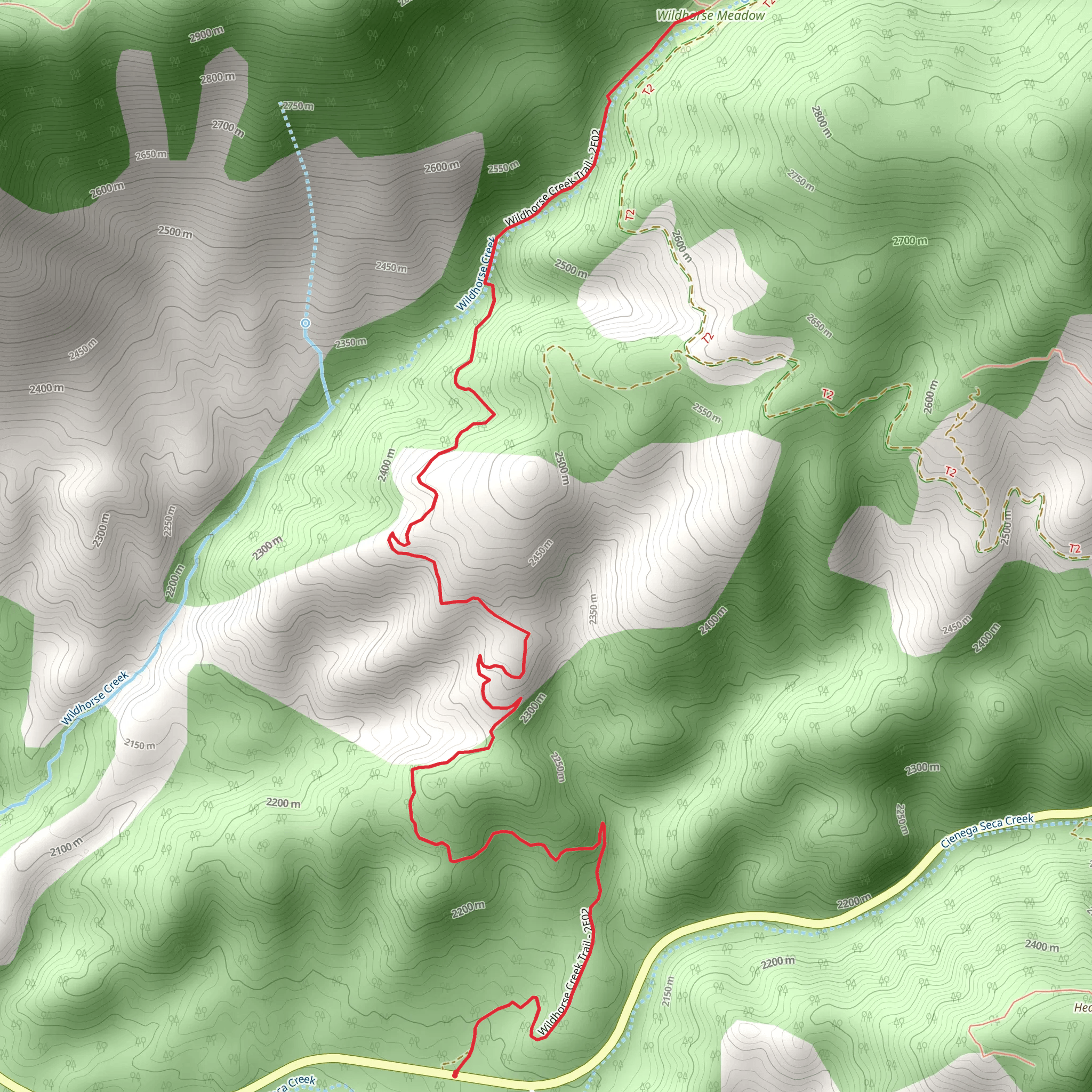 Wildhorse Creek Trail mobile static map