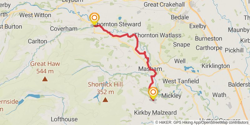 Chepstow to Berwick - upon - Tweed - Great English Walk stage 33 Map