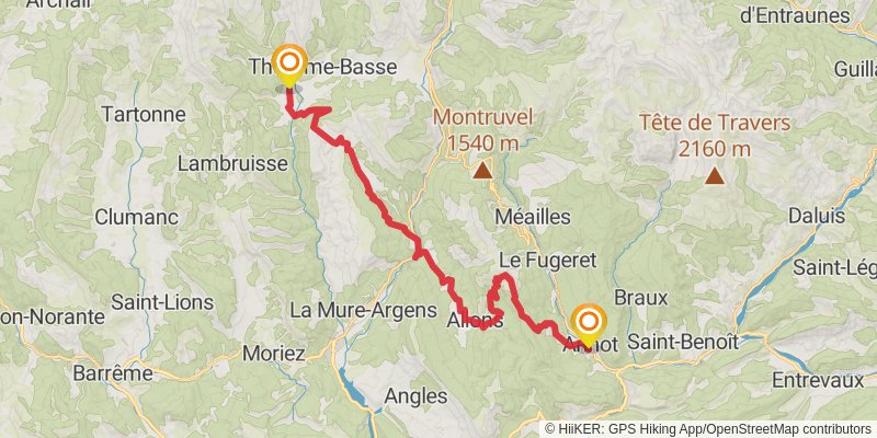 Grande Traversée des Préalpes alt 3 Map