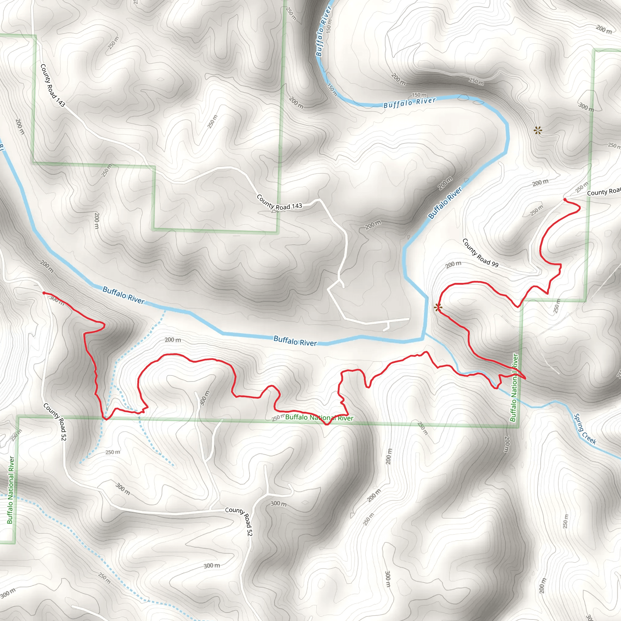 Buffalo River Trail - County Road 99 mobile static map