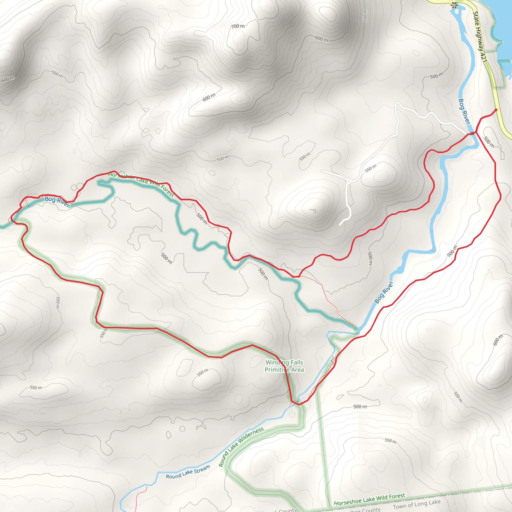 Bog River Loop - State Highway 421 mobile static map