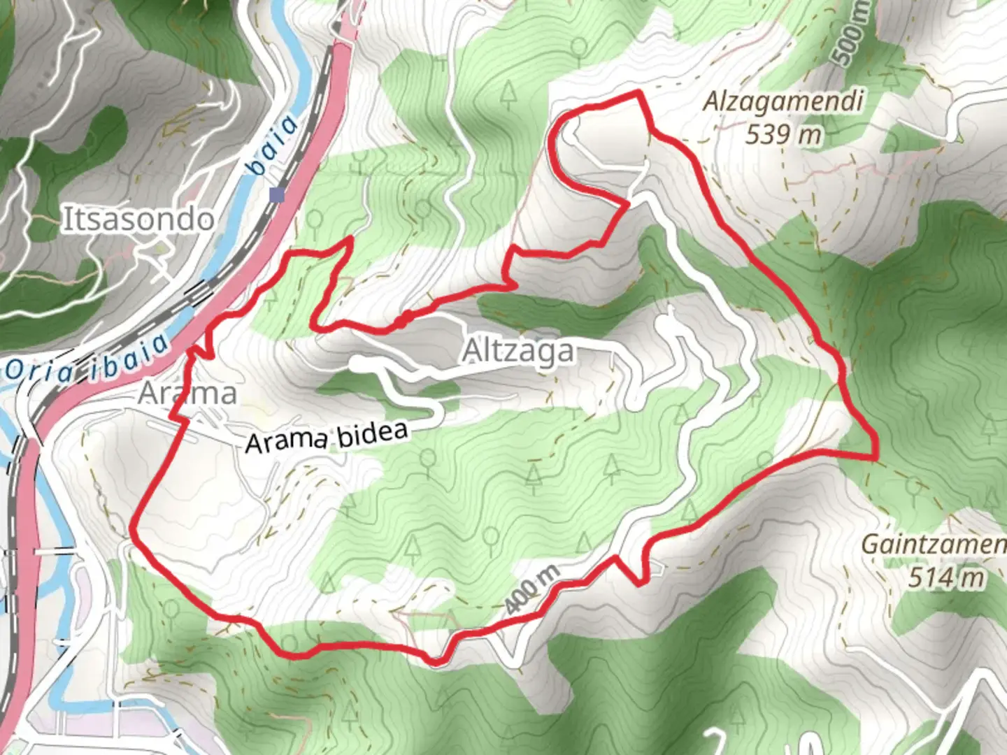 An image depicting the trail Arama PR GI 1 and its surrounding area.