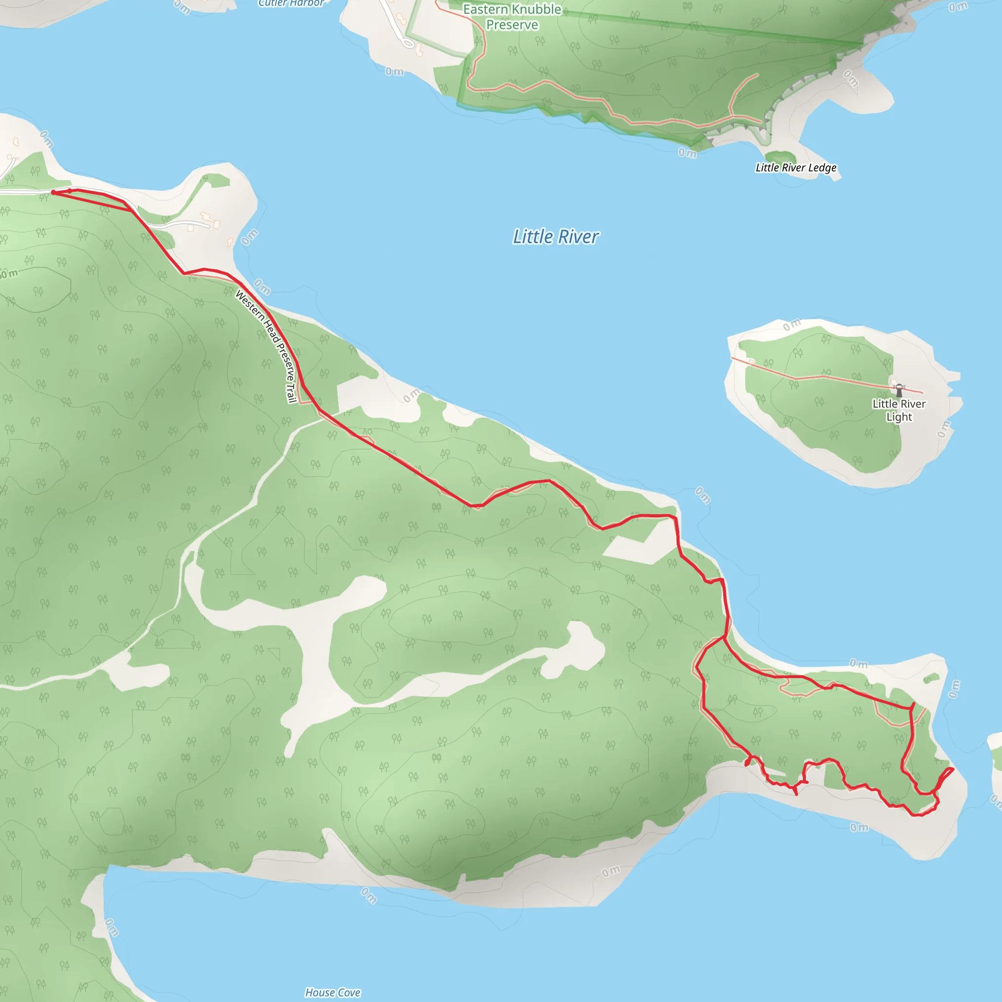 Western Head Preserve Trail mobile static map