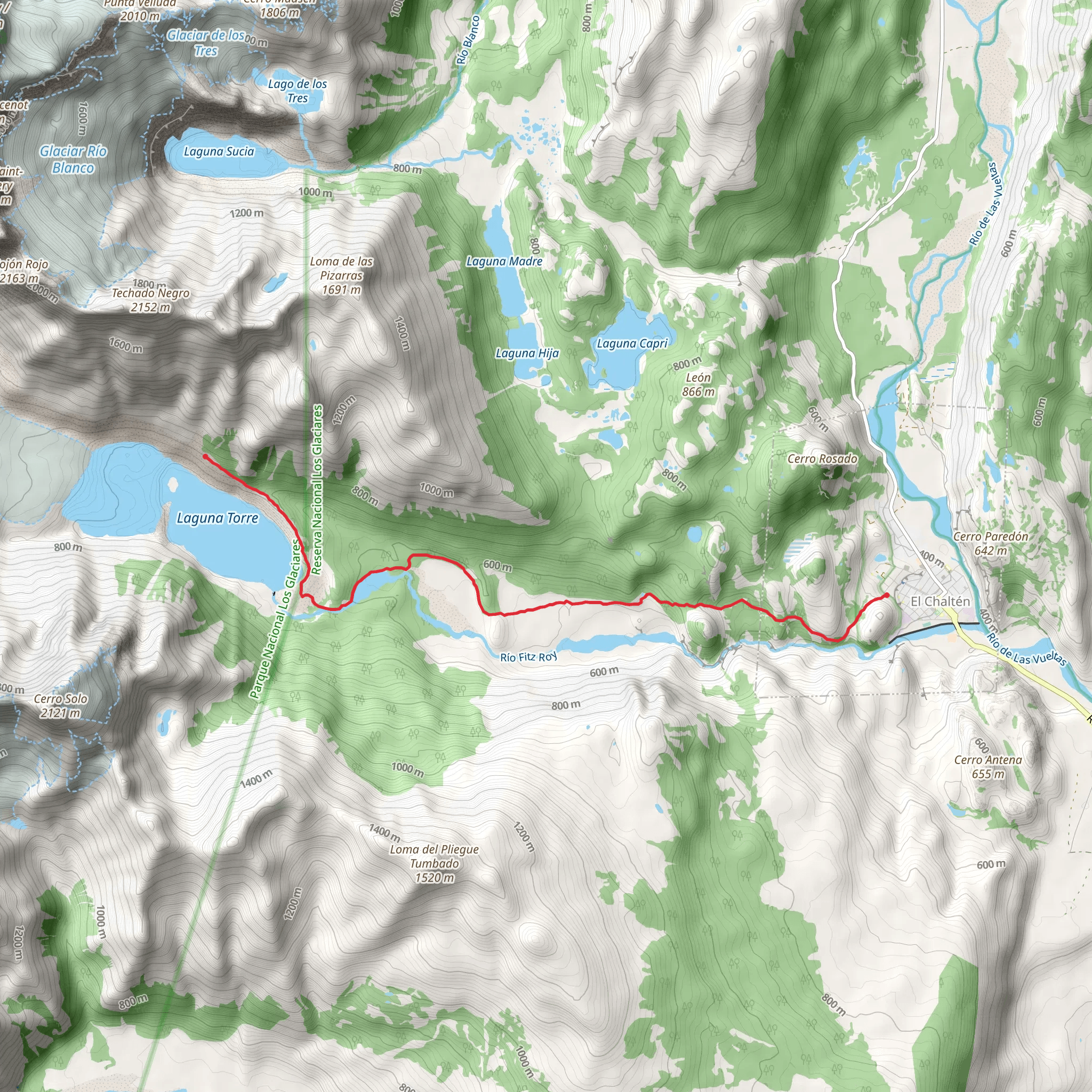 Lago Torre Trek mobile static map