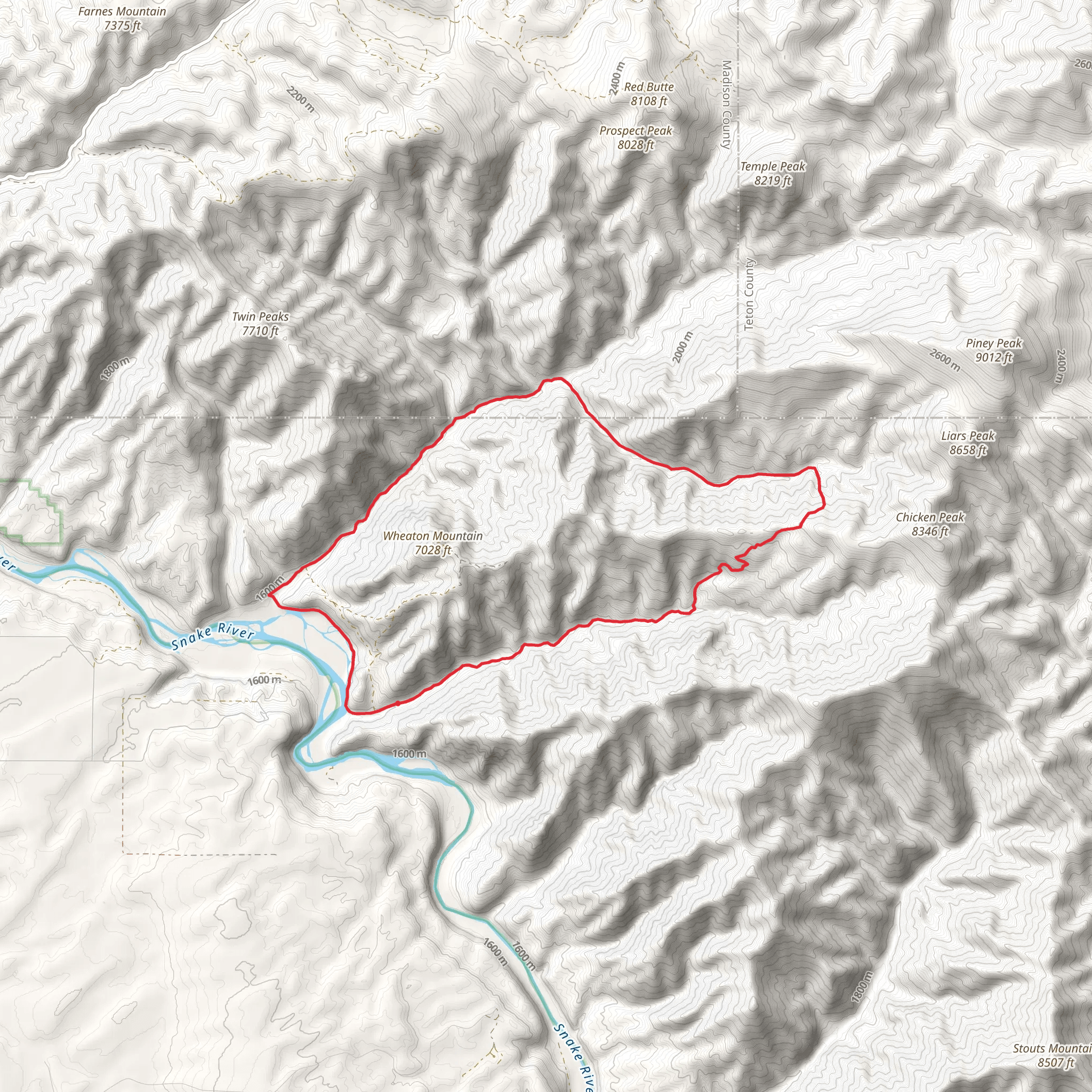 Loop Around Wheaton Mountain - East Heise Road mobile static map