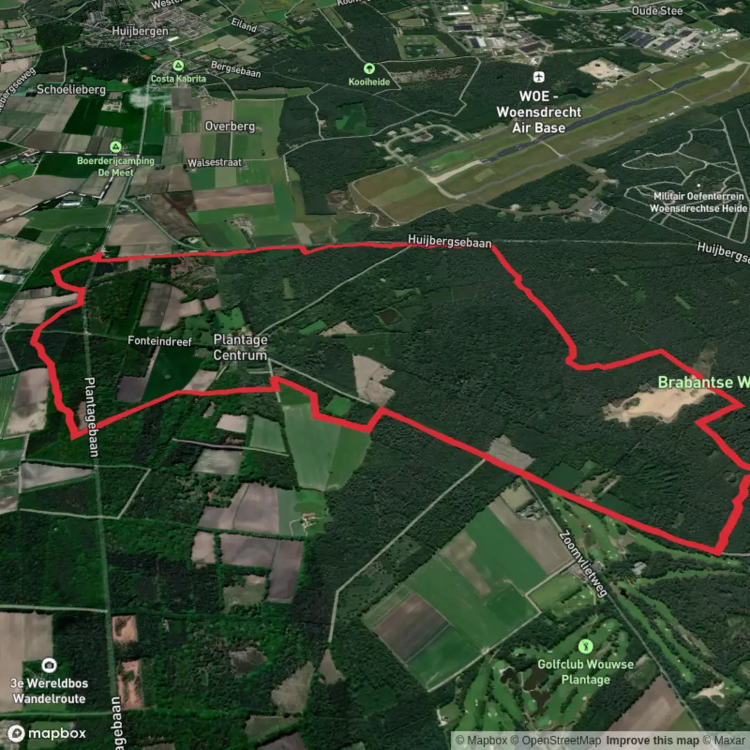 An image depicting the trail Nieuwe Dreef, Borgvlietsche Duinen and Woeste Gedeelte Loop and its surrounding area.