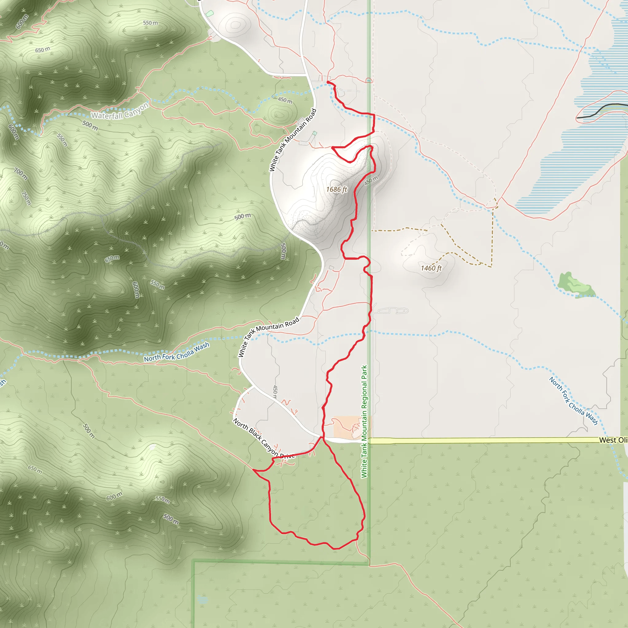 Mule Deer Loop Trail - White Tank Mountain Road mobile static map