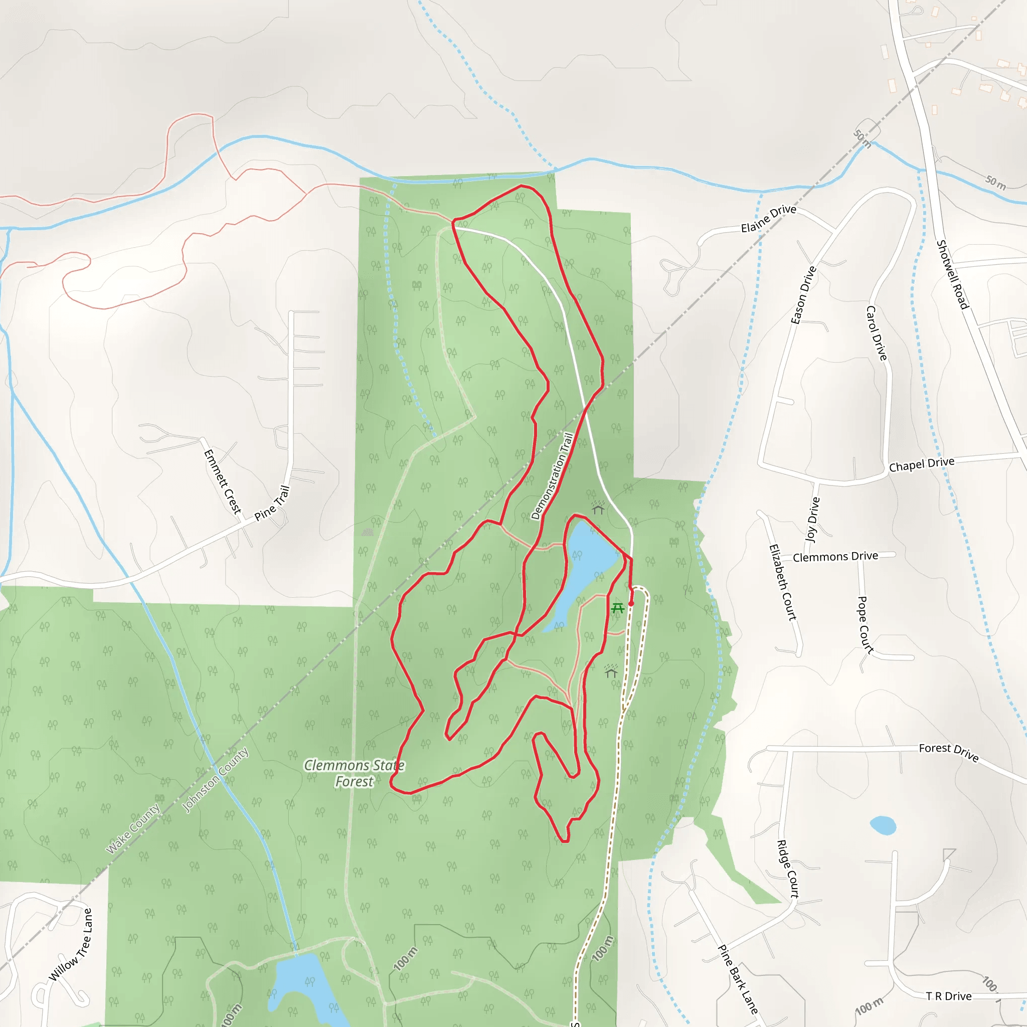 Demonstration Loop Trail mobile static map