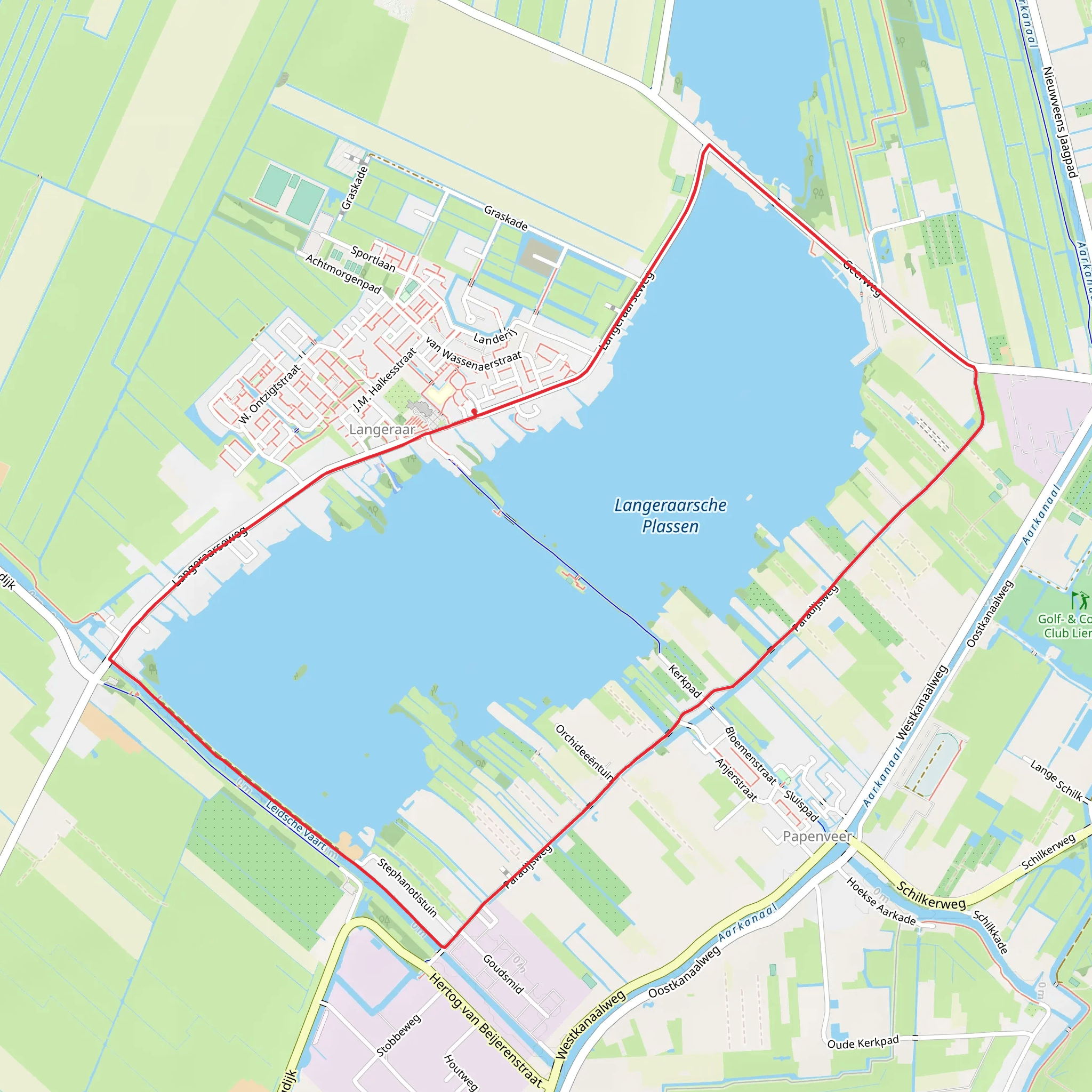 Langeraarsche and Zuidplas Plassen Loop mobile static map
