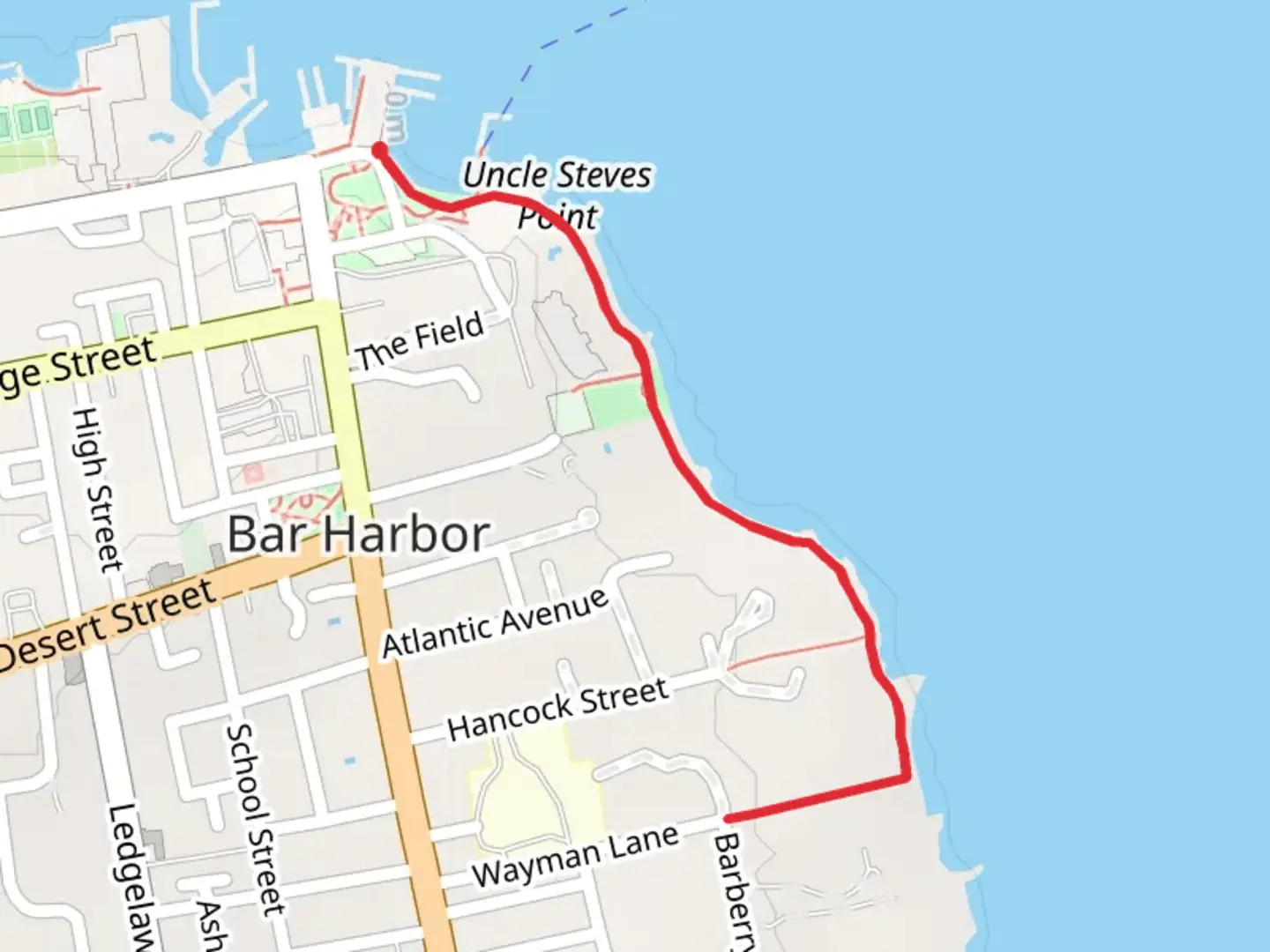 An image depicting the trail Shore Path and its surrounding area.