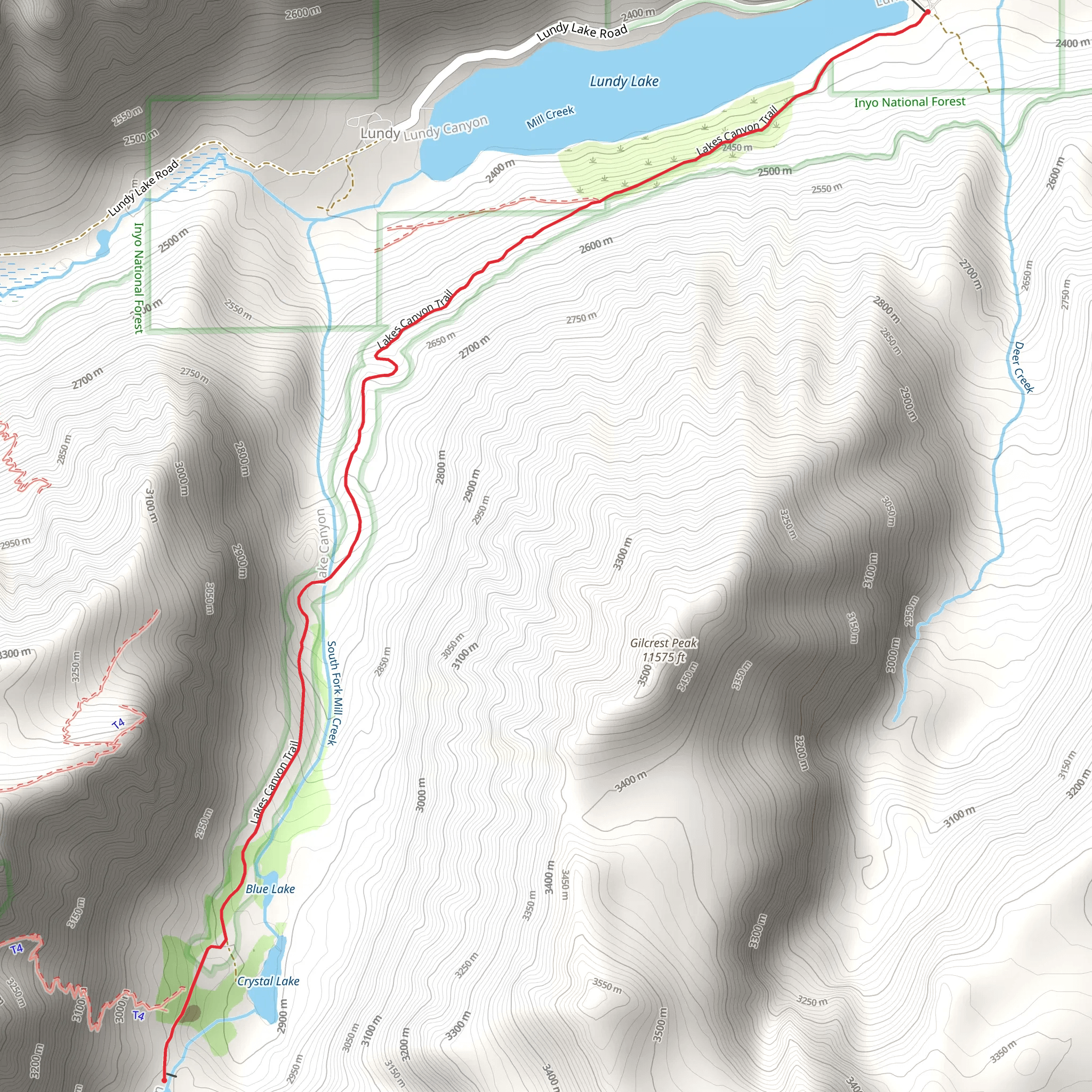 Oneida Lake via Lakes Canyon Trail mobile static map