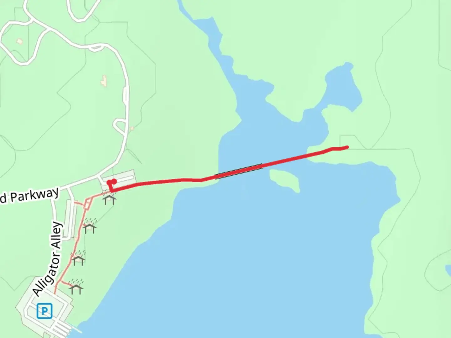 An image depicting the trail Edward Medard Parkway and its surrounding area.