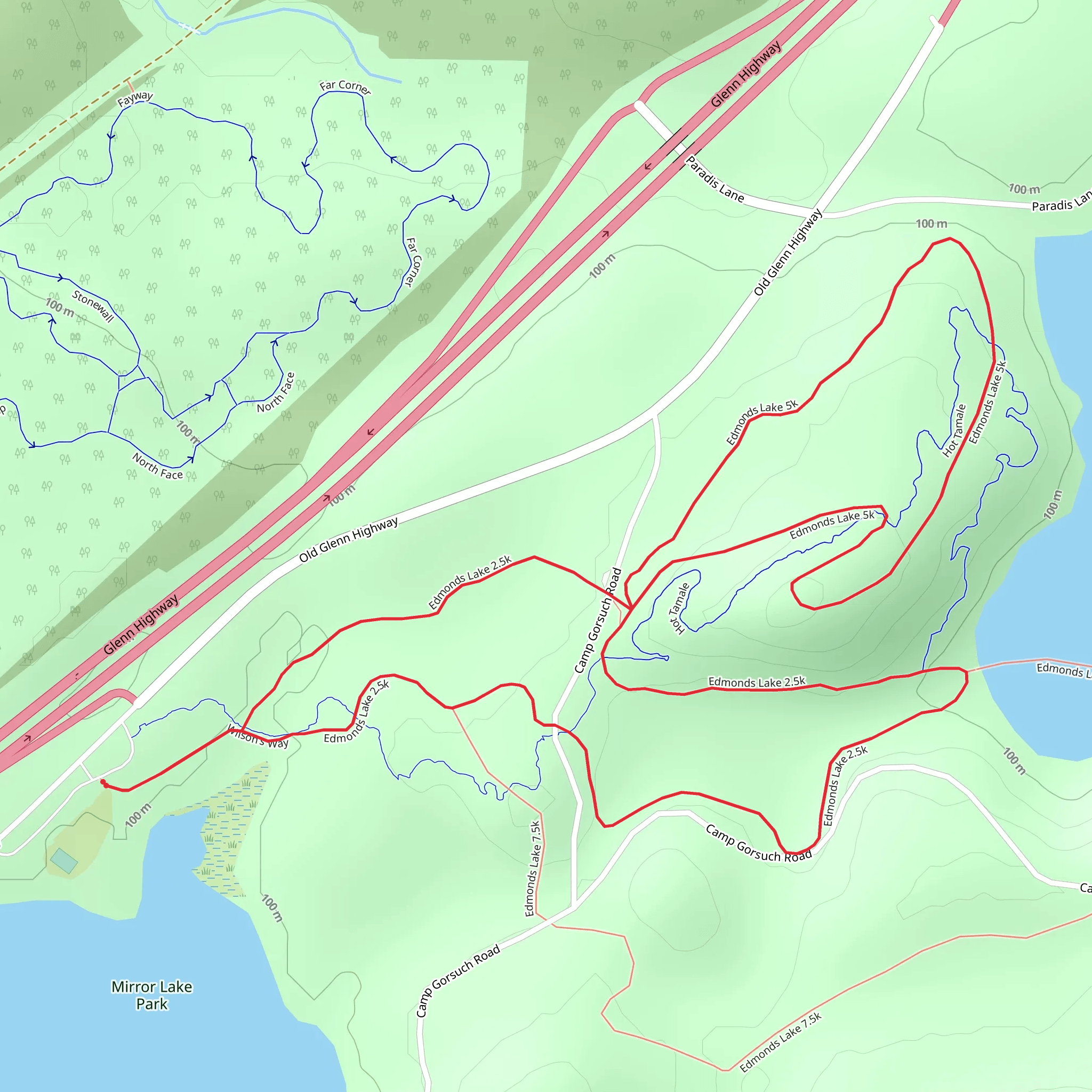 Edmonds Lake Loop mobile static map