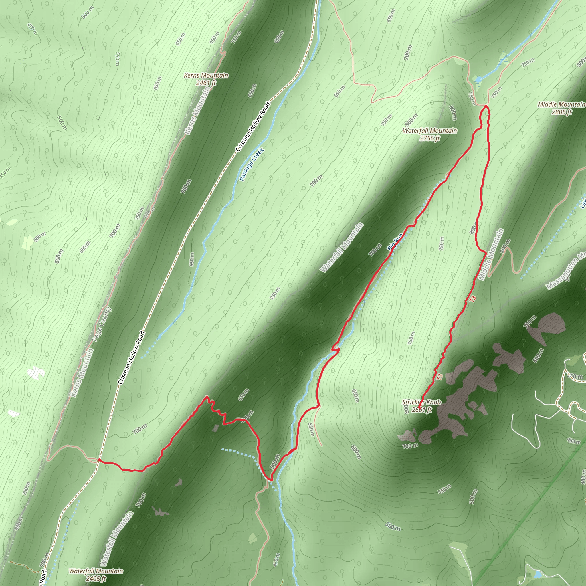Strickler Knob via Massanutten Trail mobile static map