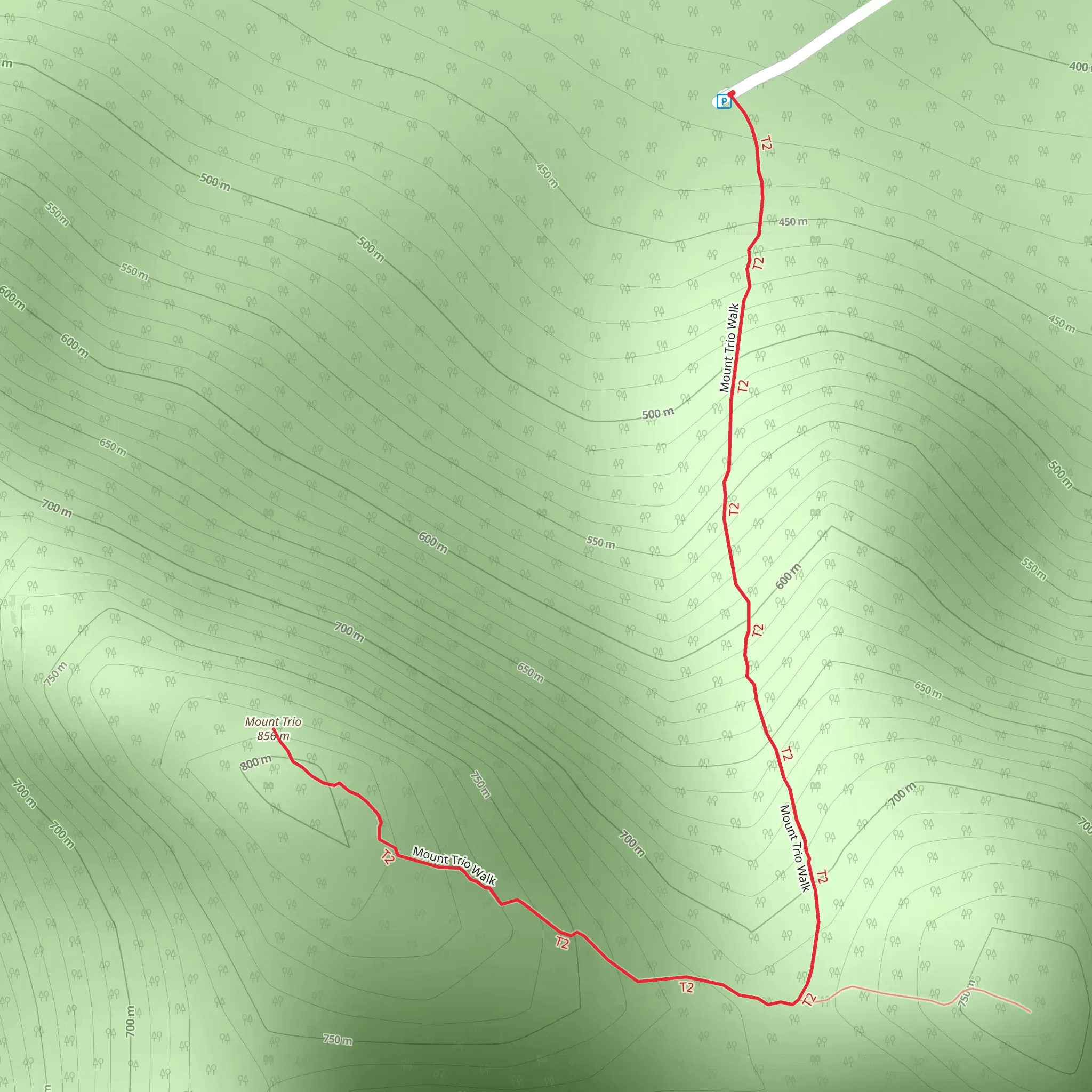 Mt Trio Walk mobile static map