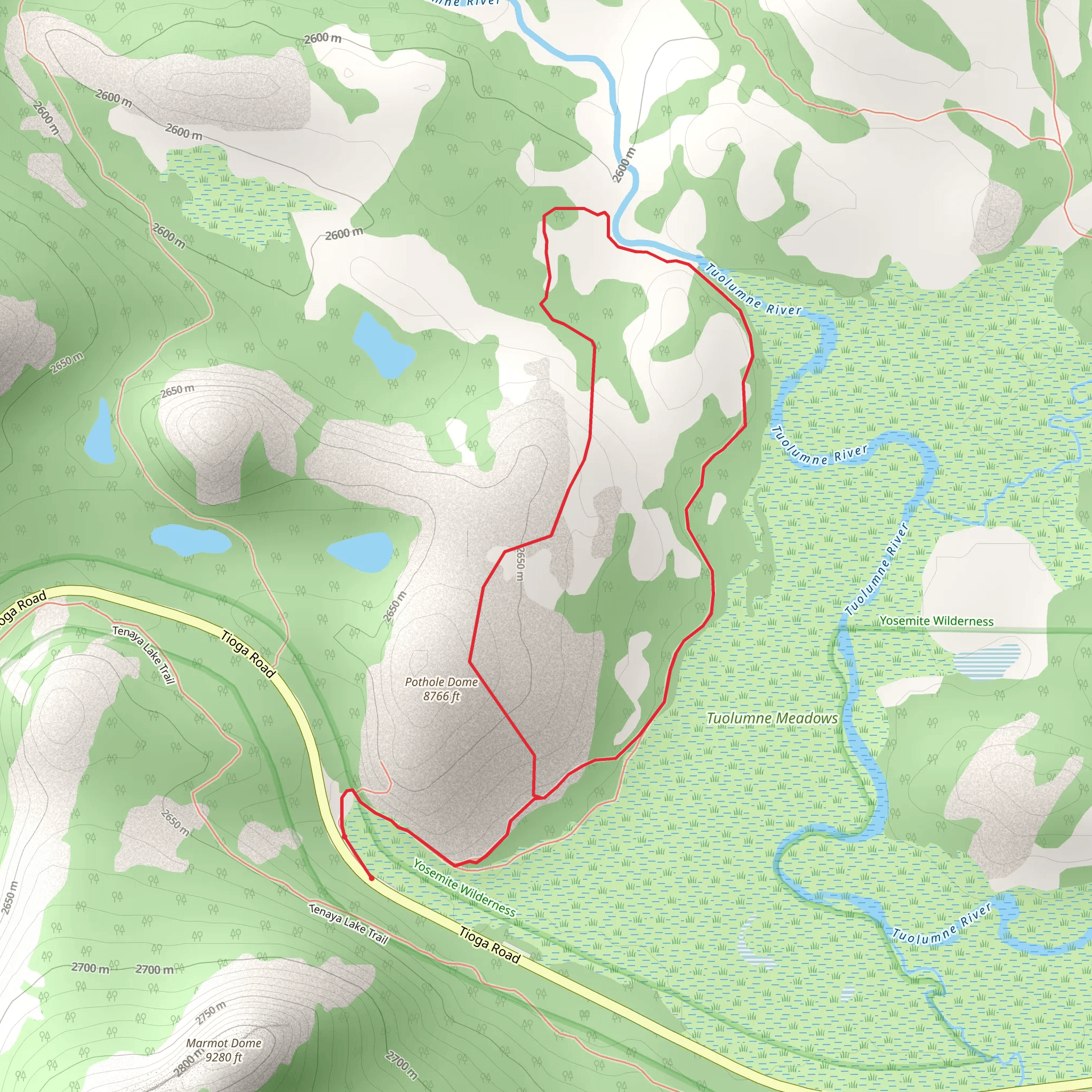 Pothole Dome Trail mobile static map