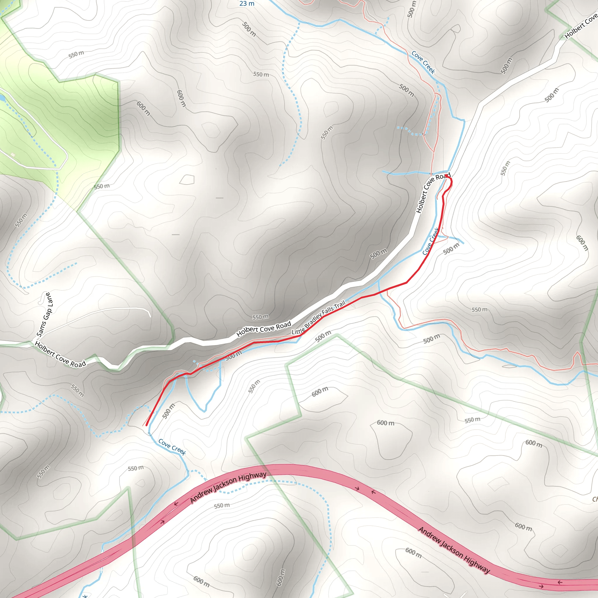 Little Bradley Falls Trail mobile static map