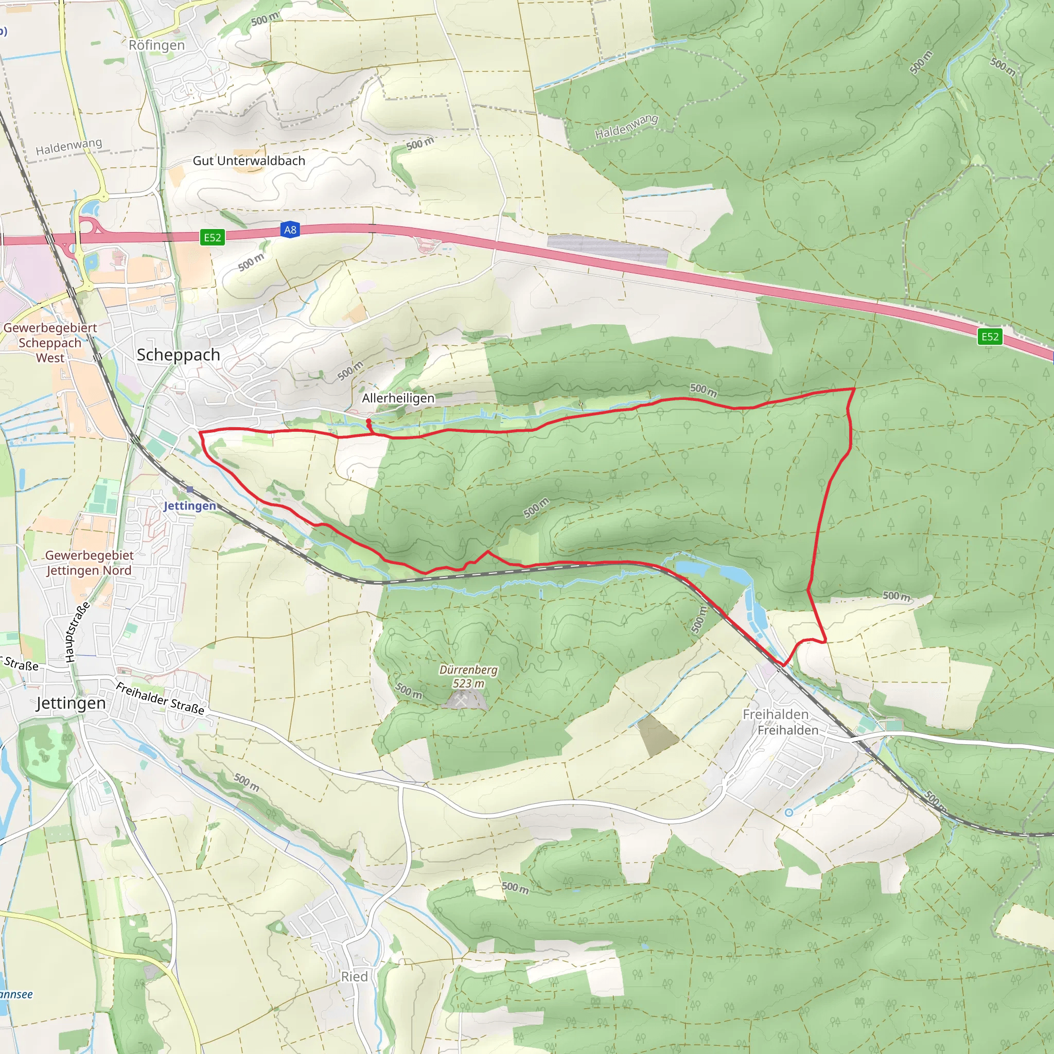 Allerheiligen, Hebsack and Ochsenweiher Loop mobile static map