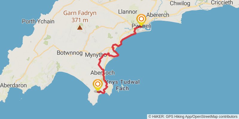 Llyn Peninsula Coastal Path stage 6 Map