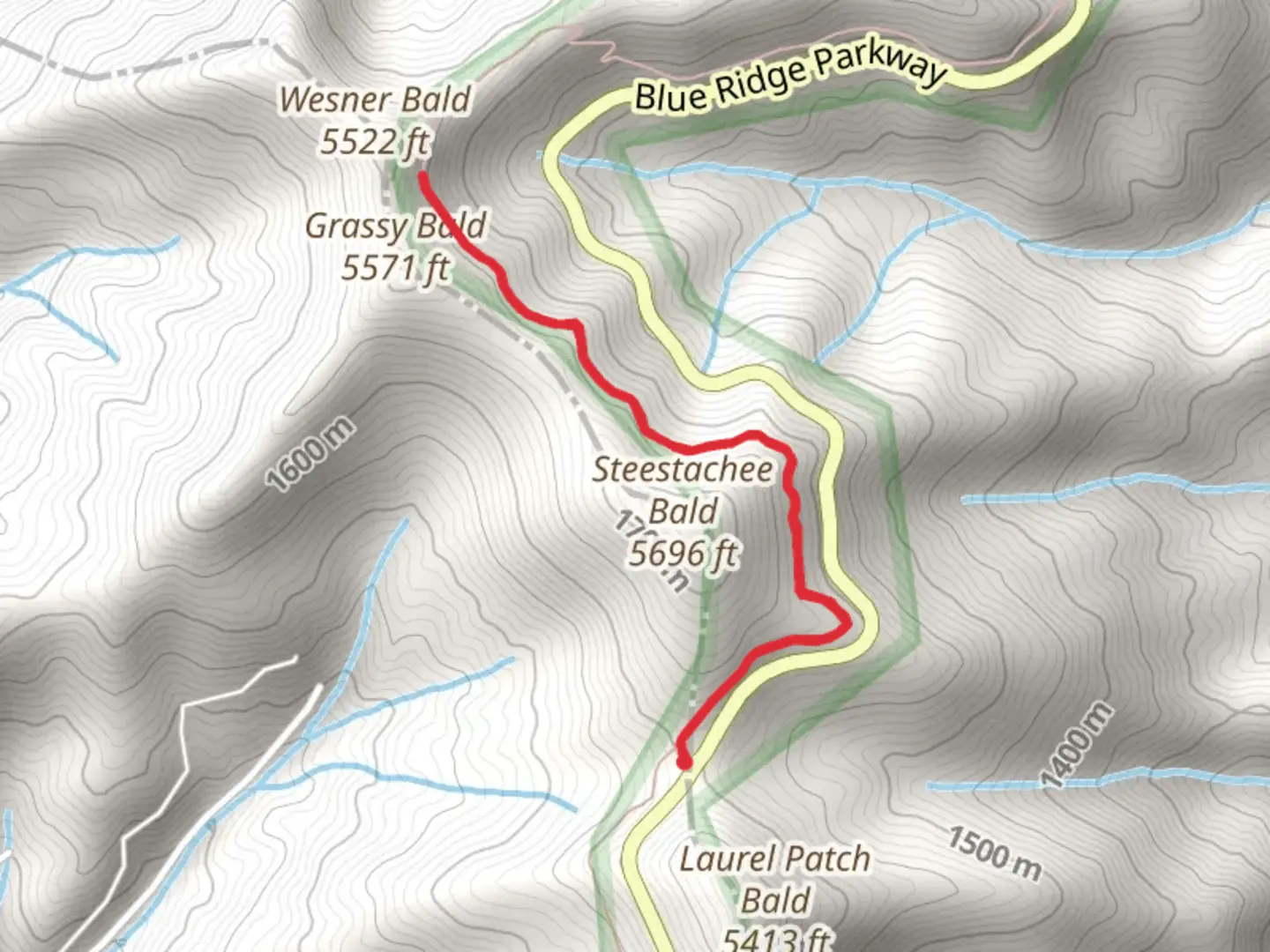 An image depicting the trail Mountains-to-Sea Trail - Blue Ridge Parkway and its surrounding area.