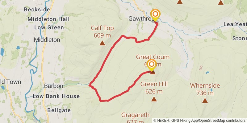 Carlisle to Cat and Fiddle Walk stage 27 Map