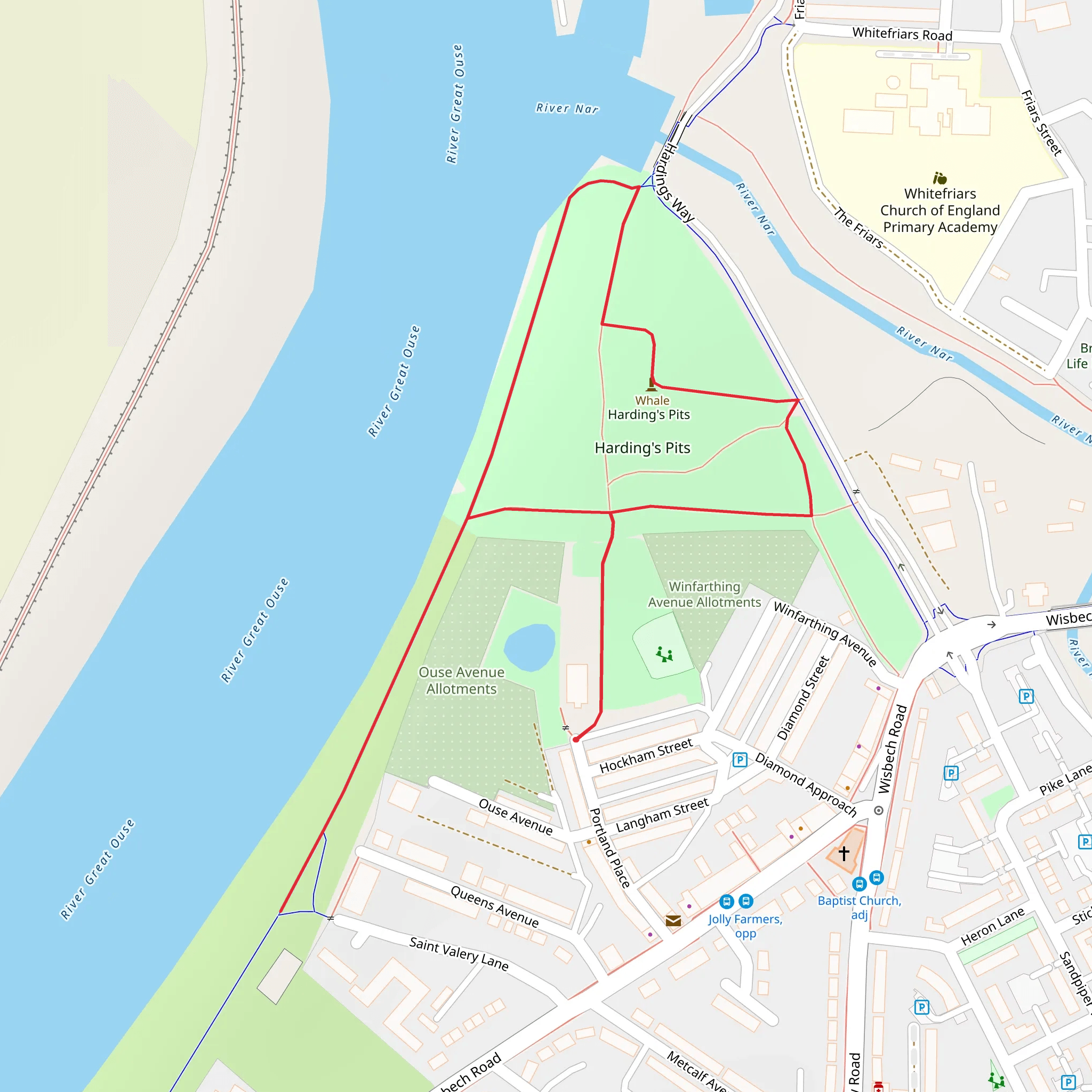 Harding's Pits Loop mobile static map