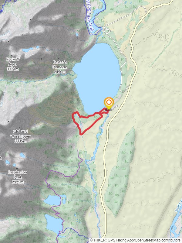 Moose Pond Trail and Jenny Lake Loop Trail mobile static map