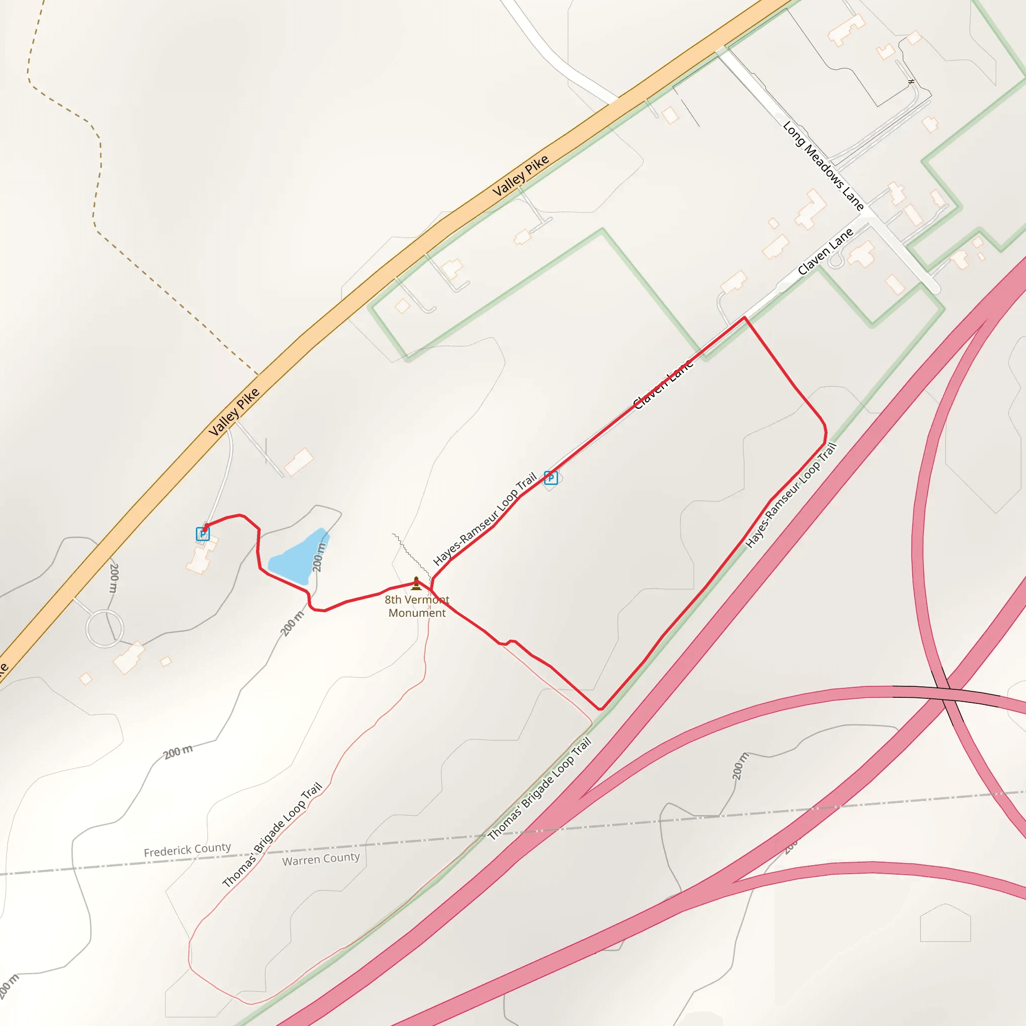 Thomas Brigade Trail and Hayes Ramseur Loop Trail mobile static map