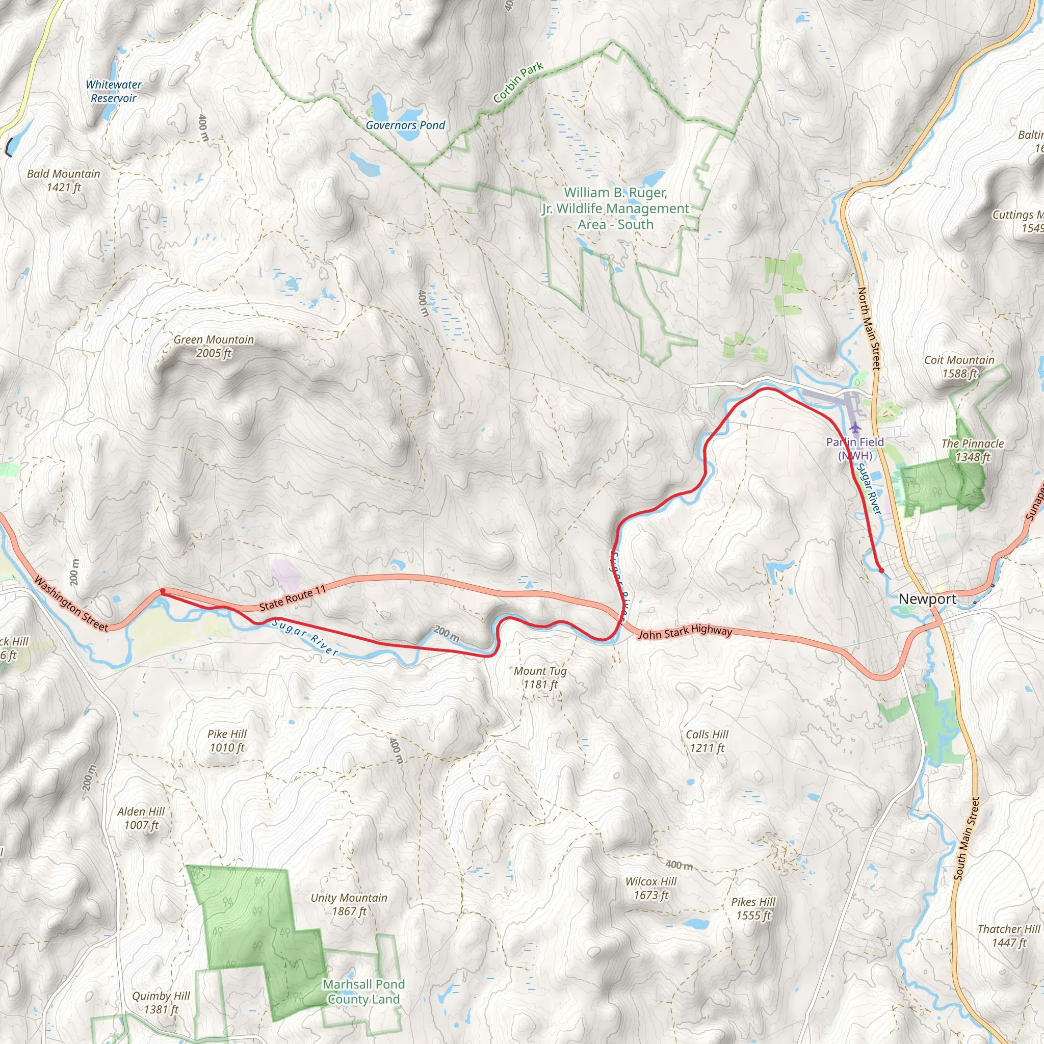 Sugar River Trail mobile static map