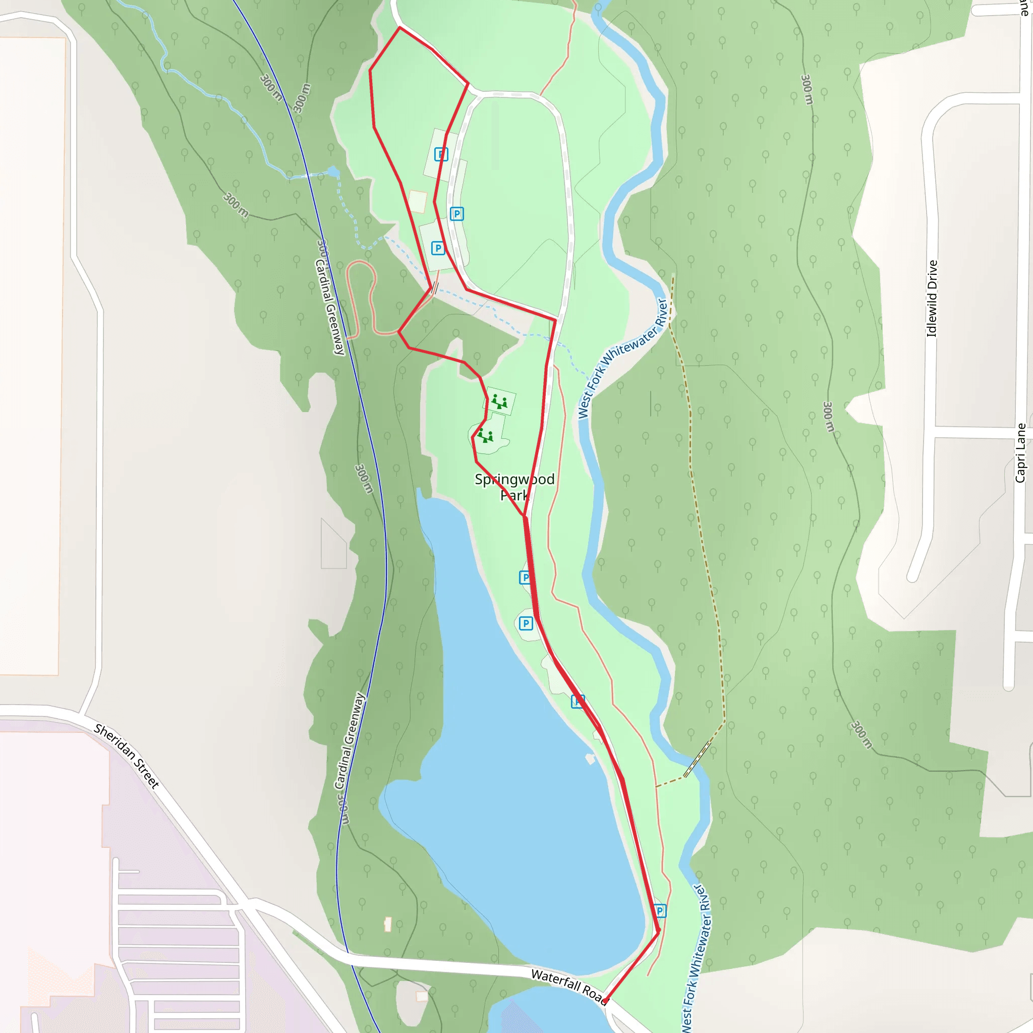 Springwood Park Loop mobile static map