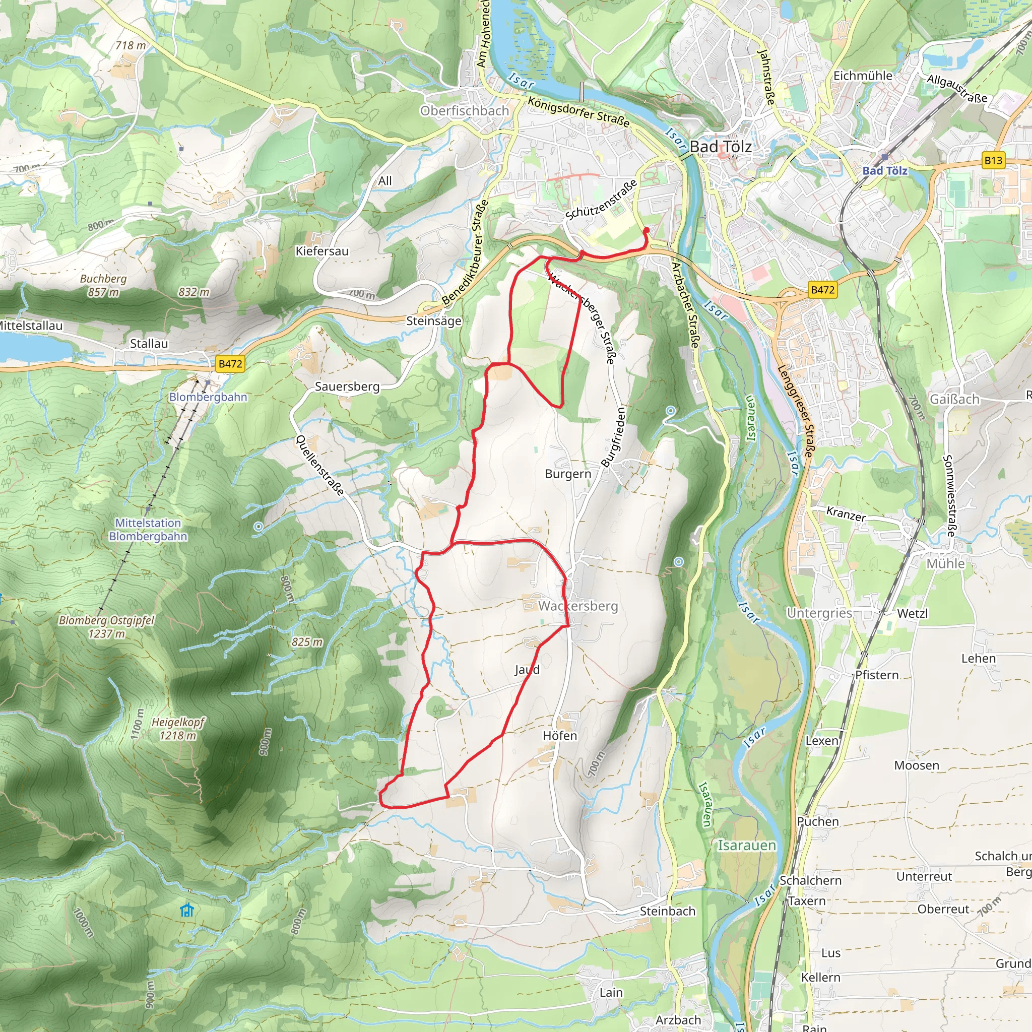 Isarwinkel Loop mobile static map