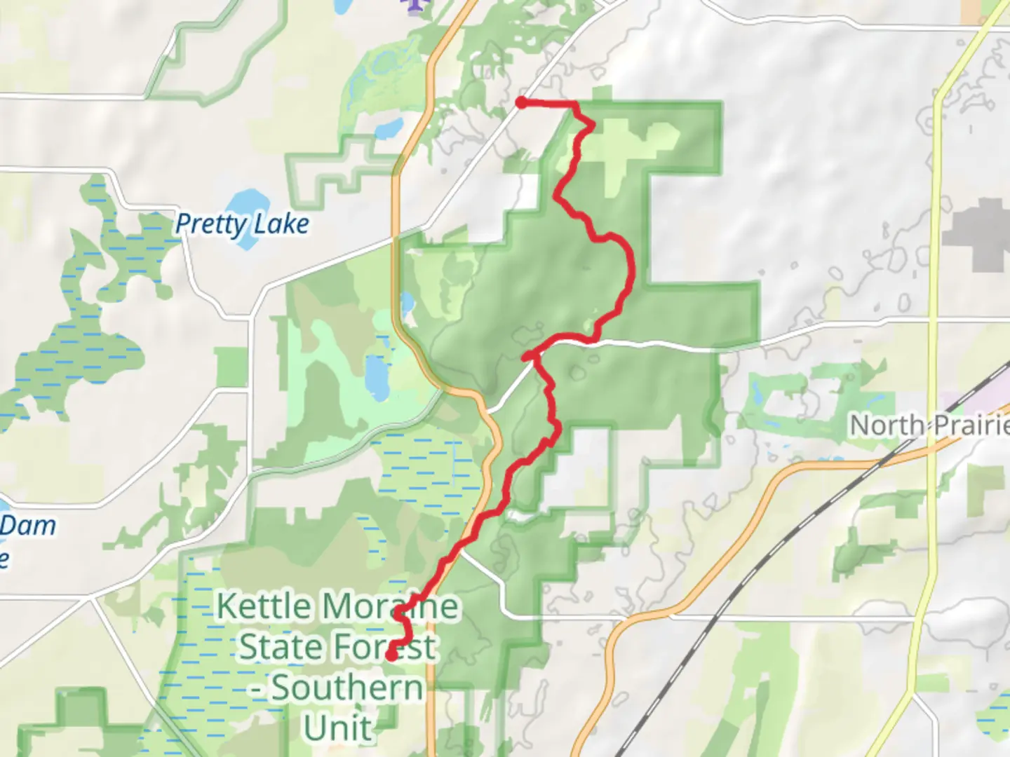 An image depicting the trail Ice Age Trail - County Highway C and its surrounding area.