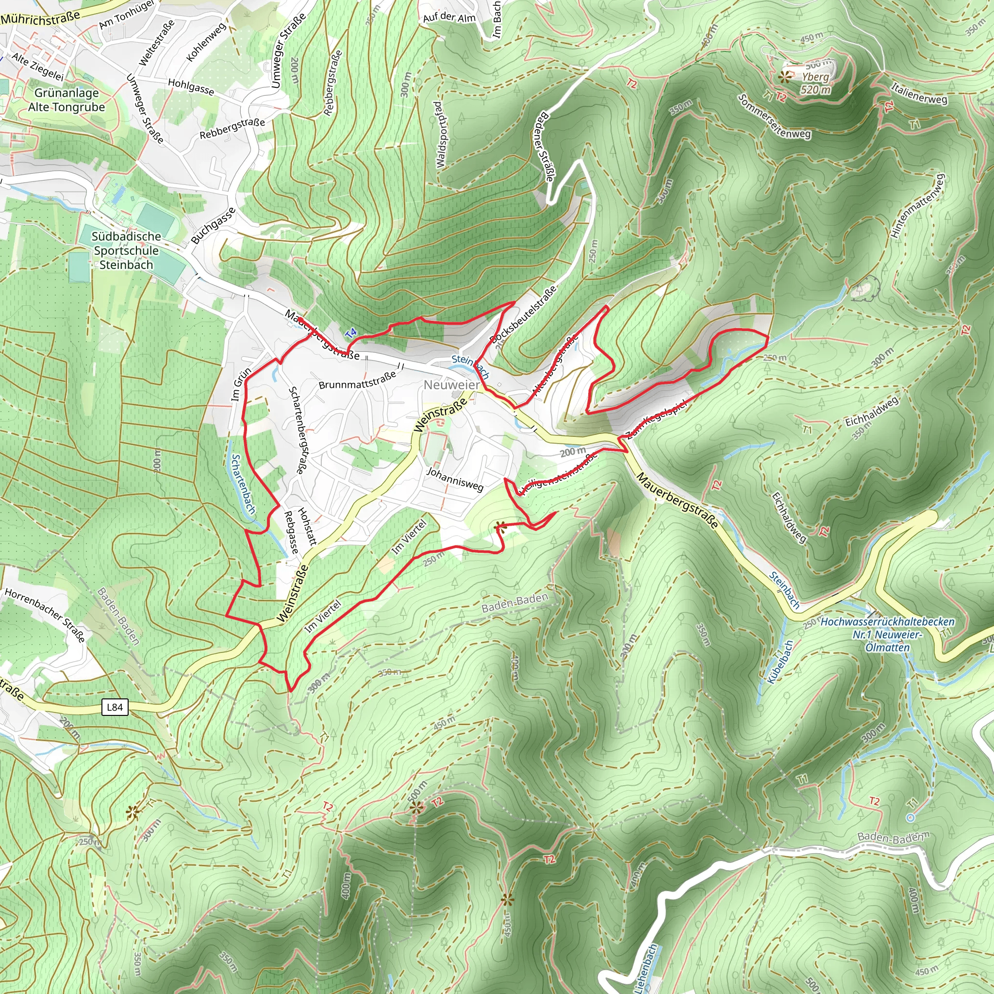 Yburg Rundweg and Schartenberg Rundweg mobile static map