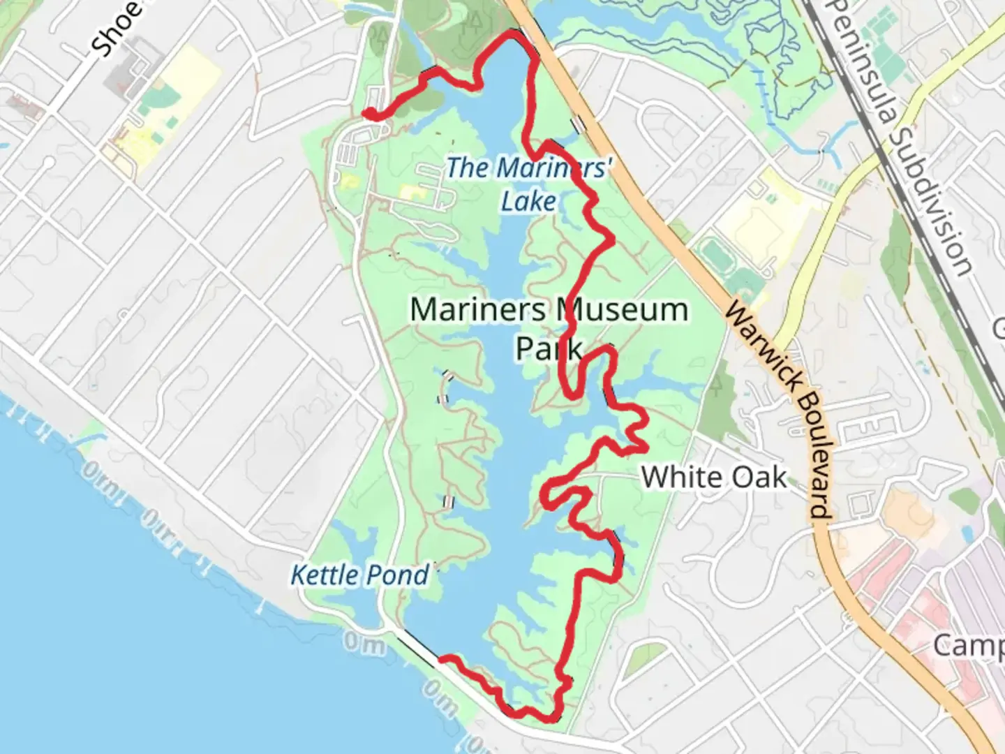 An image depicting the trail The Noland Trail and its surrounding area.