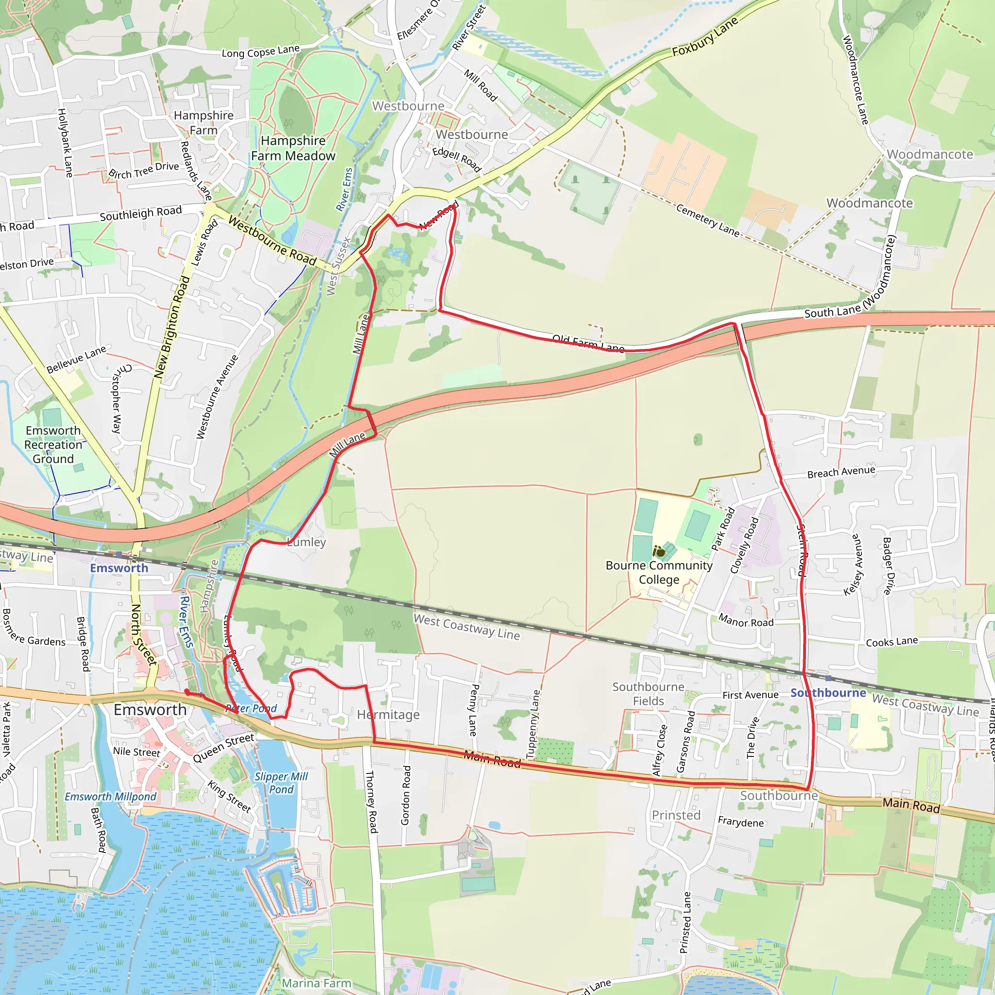 Peter Pond via Sussex Border Path mobile static map