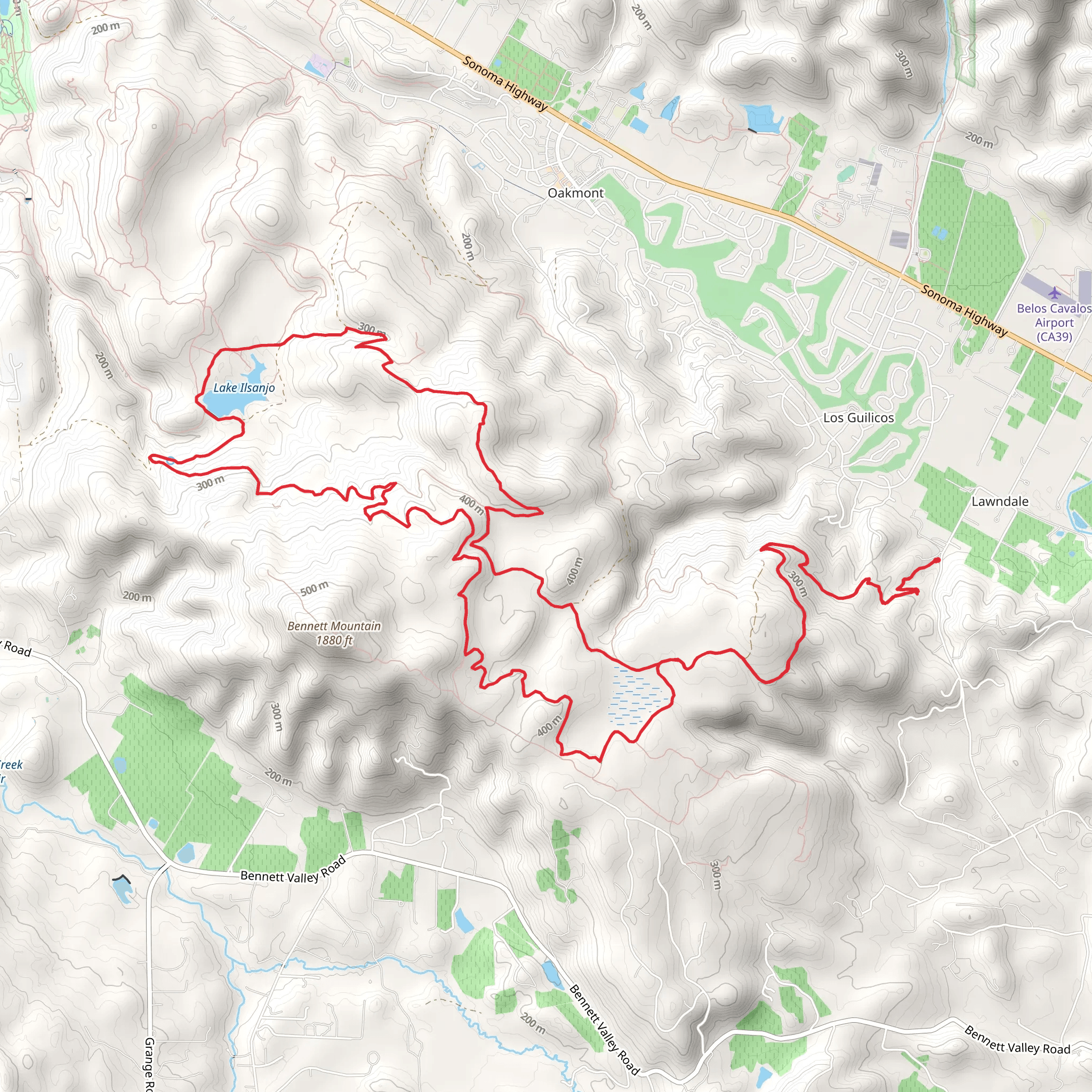 Lawndale, South Burma, Lake Ilsanjo and Ridge Loop Trail mobile static map